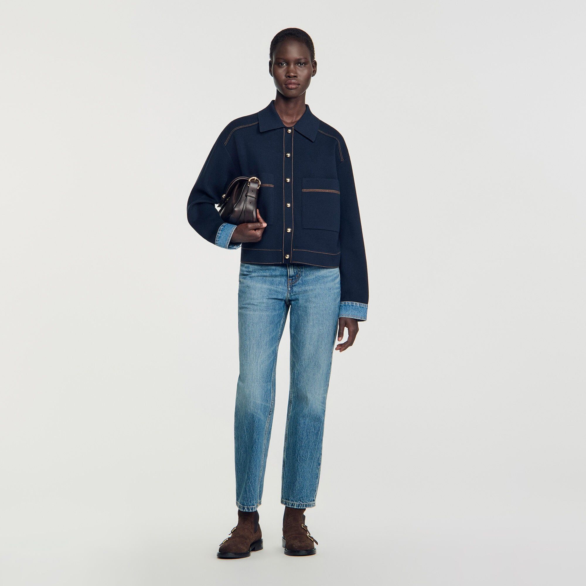 Sandro - Áo cardigan hiệu ứng jacket