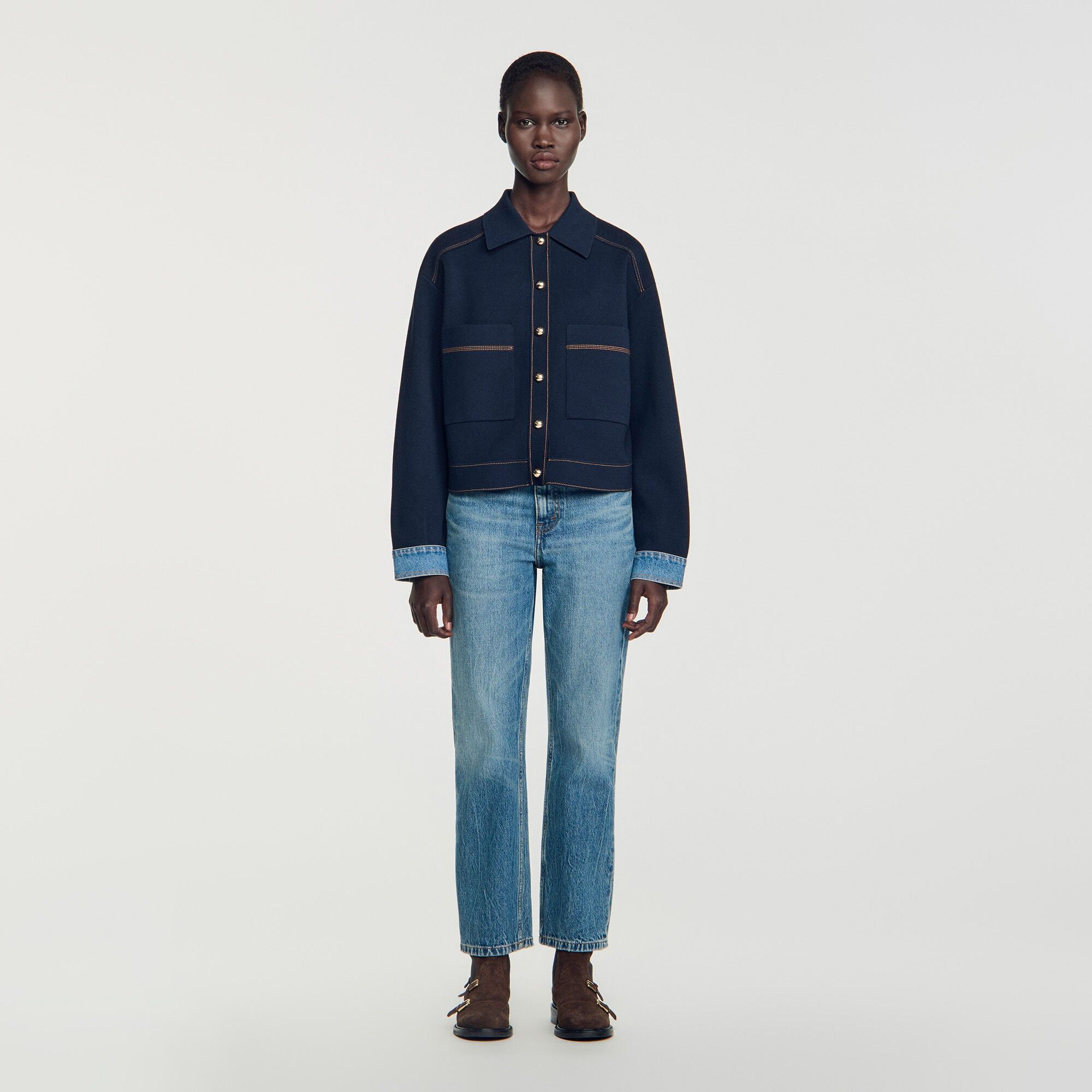 Sandro - Áo cardigan hiệu ứng jacket