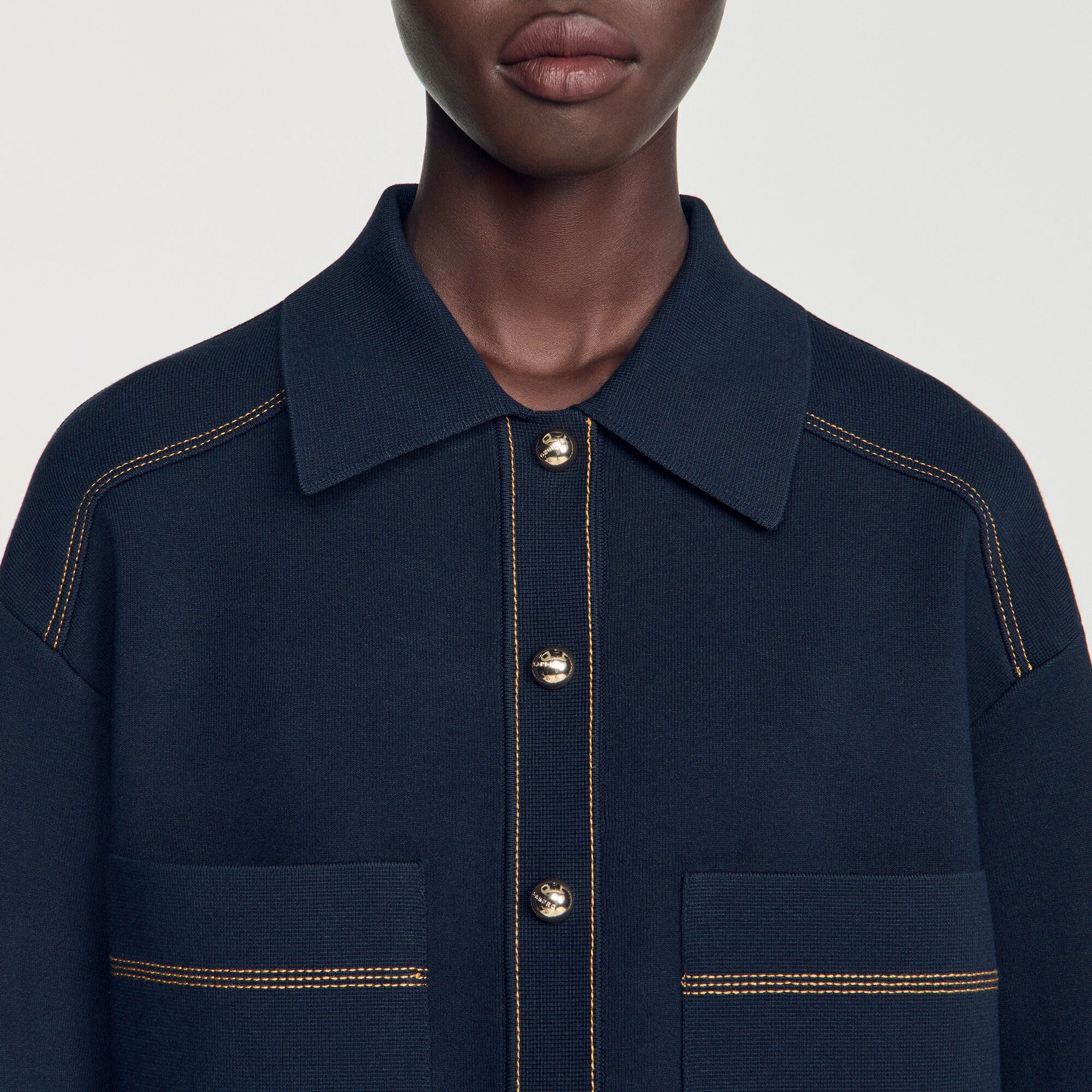 Sandro - Áo cardigan hiệu ứng jacket
