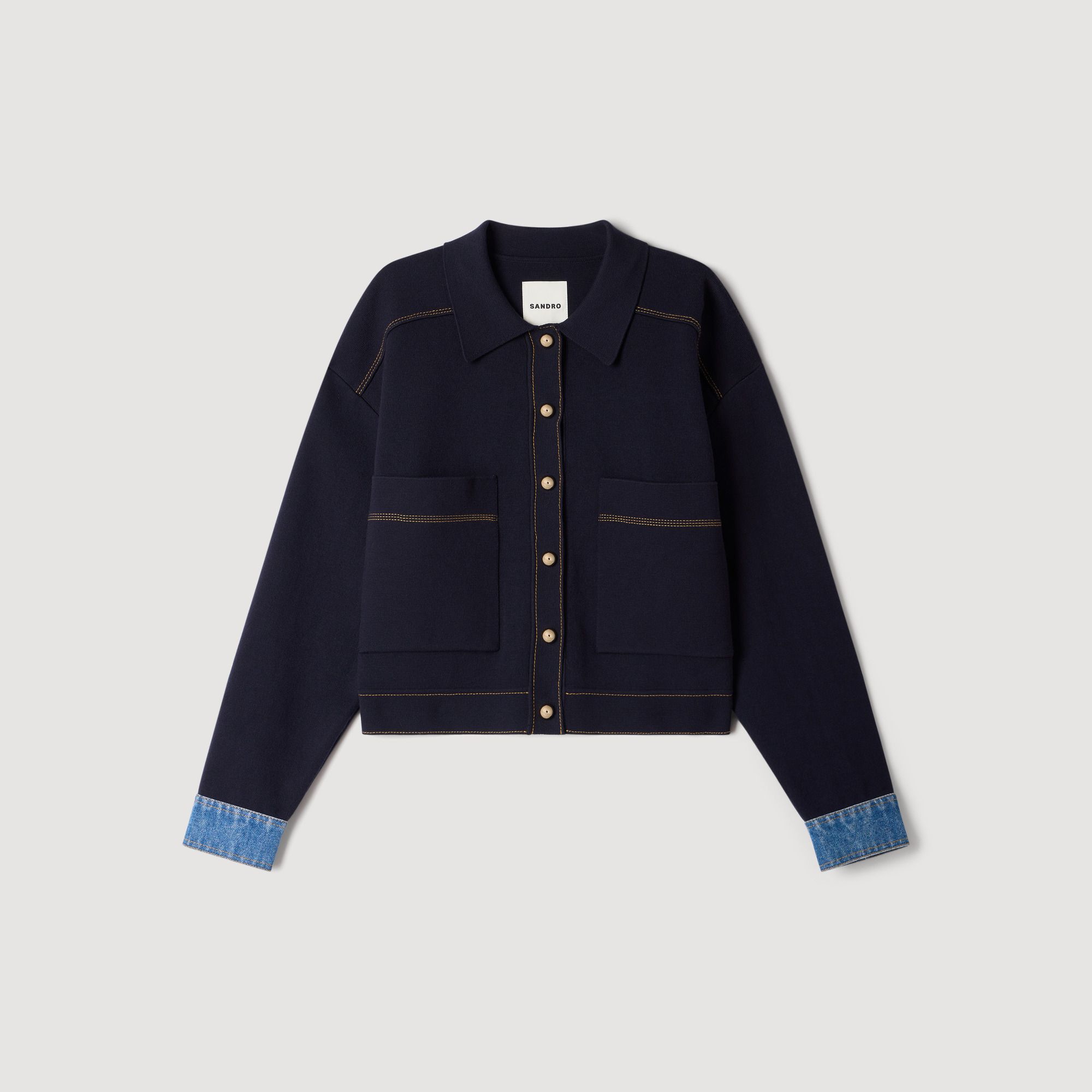 Áo cardigan hiệu ứng jacket