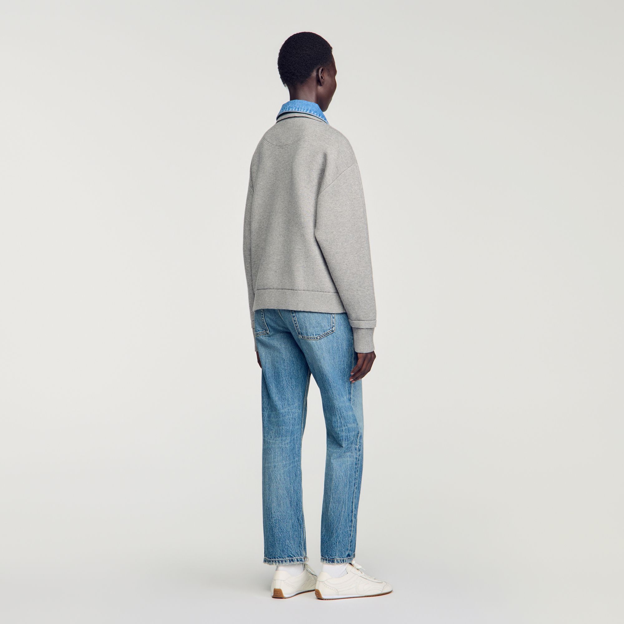 Áo cardigan 2-trong-1 khóa kéo