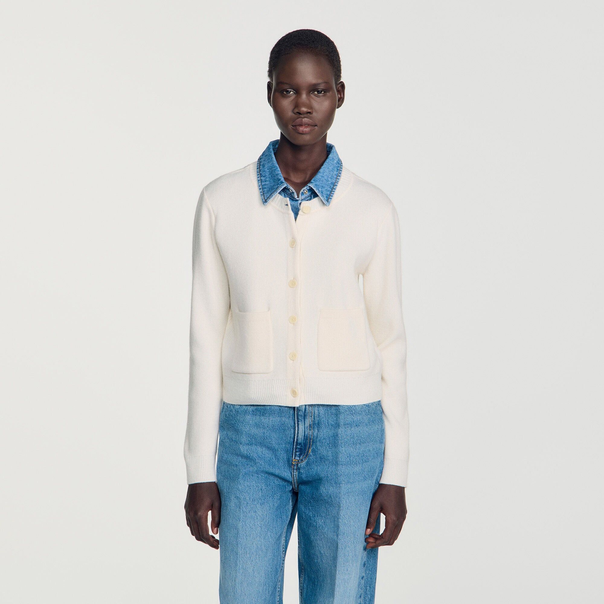 Áo cardigan hiệu ứng 2 trong 1