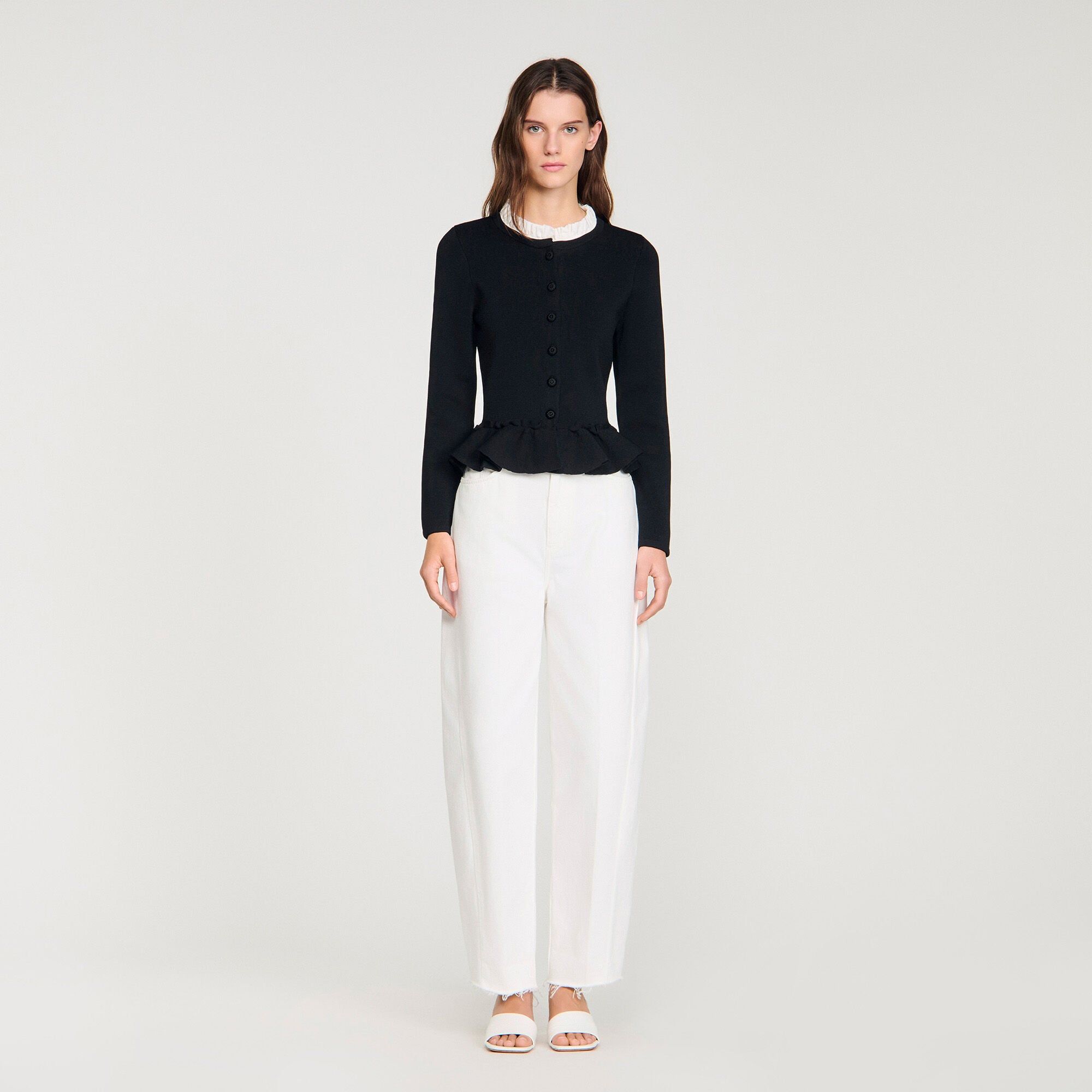 Sandro - Áo cardigan cổ Victorian