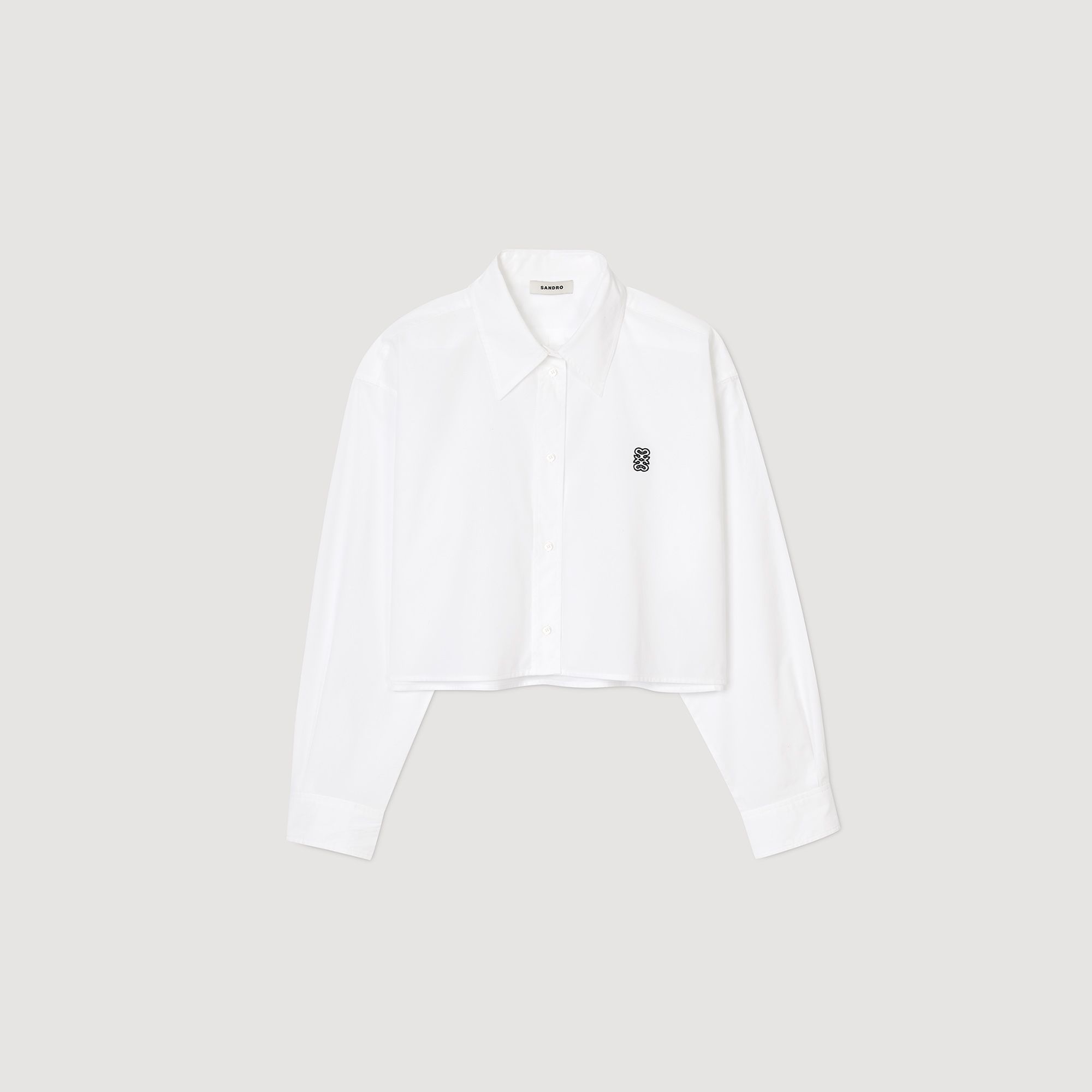 Áo sơ mi vải poplin dáng ngắn