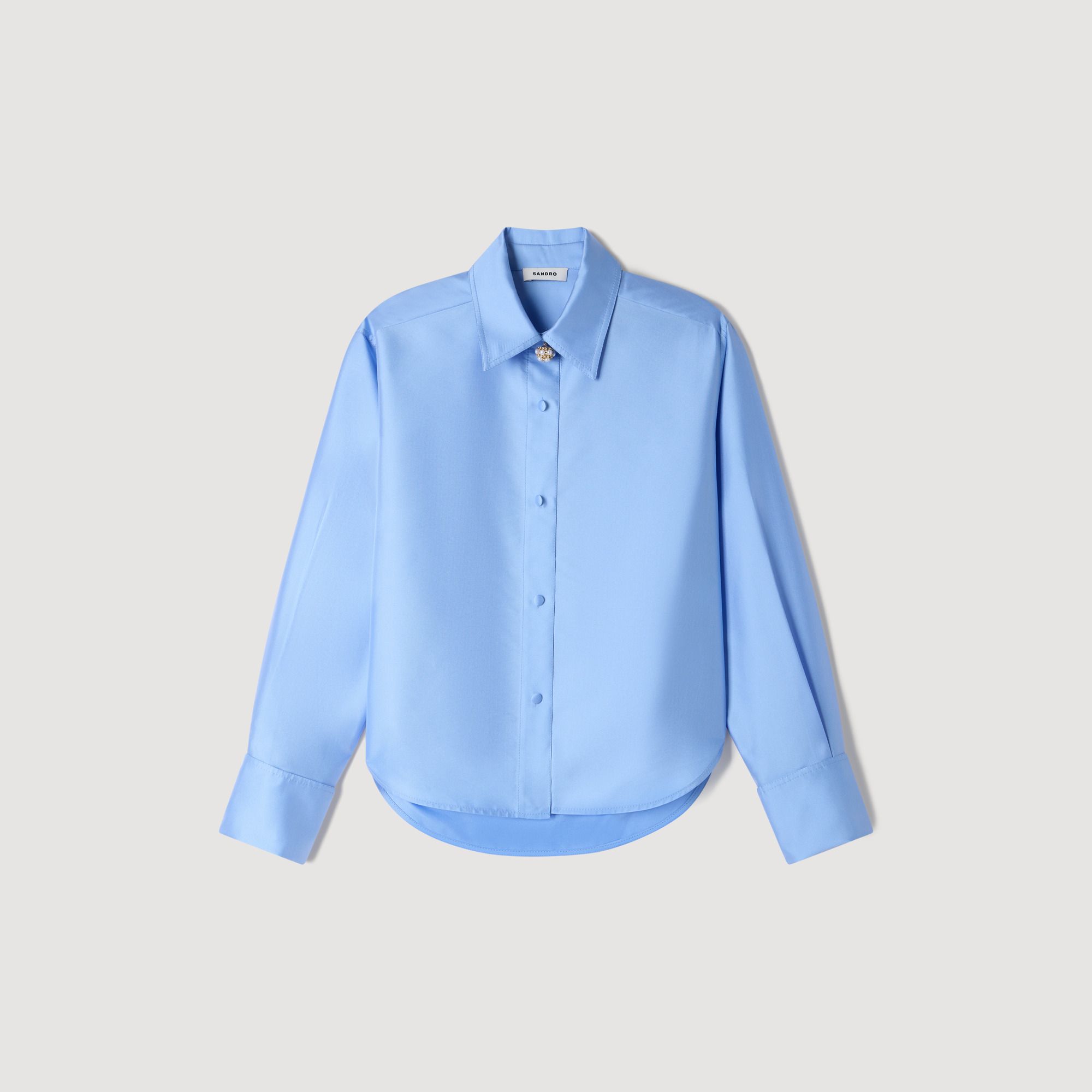 Áo sơ mi satin đính trang sức