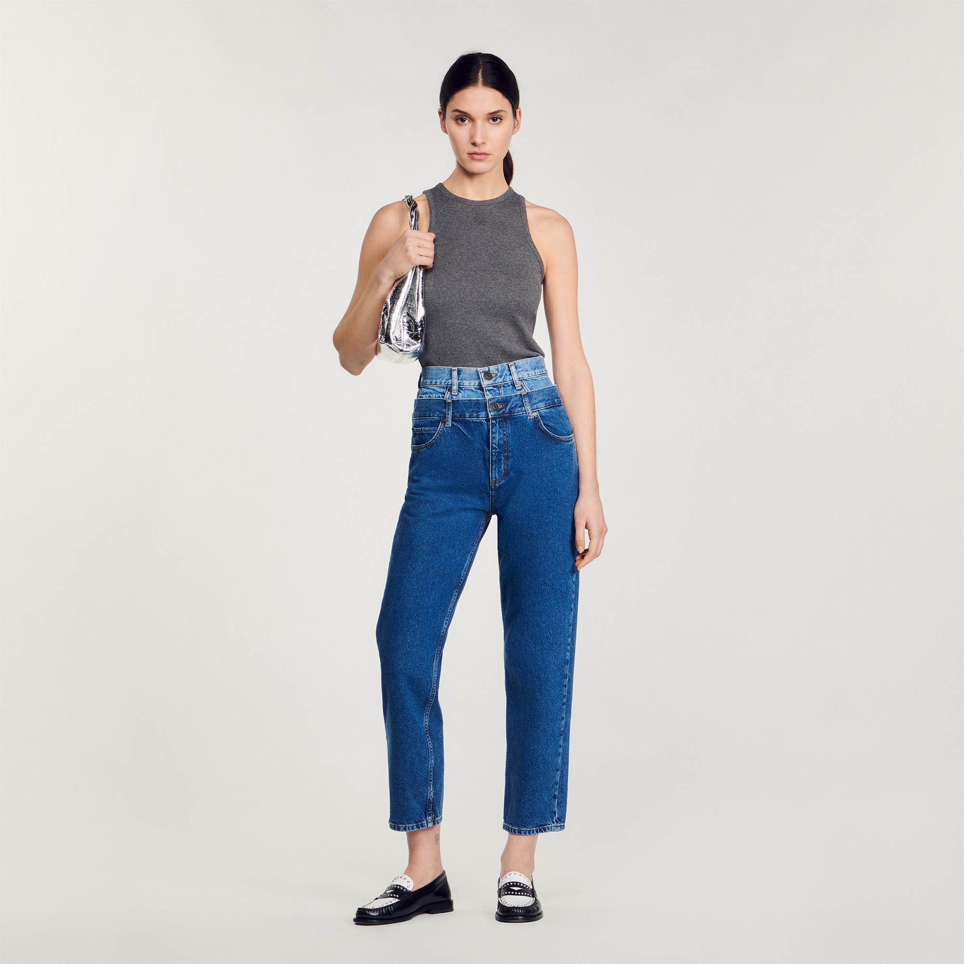 Sandro - Quần mom jeans Trompe l'œil