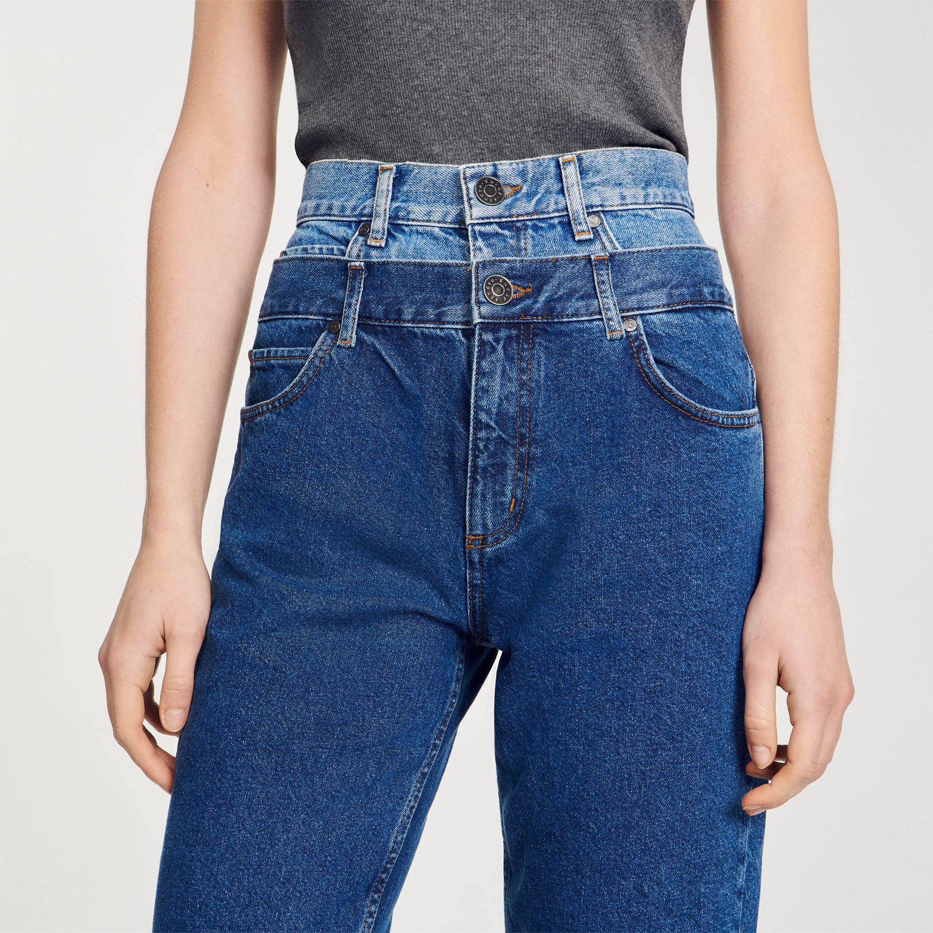 Sandro - Quần mom jeans Trompe l'œil