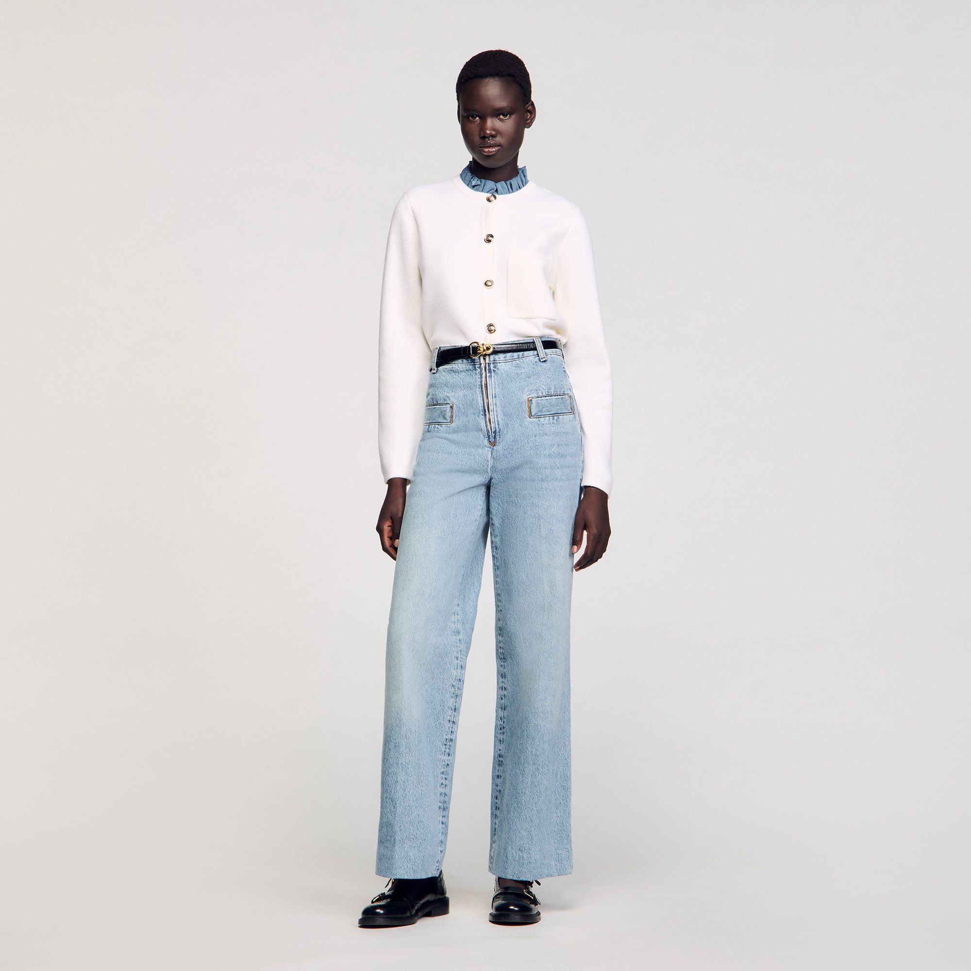 Sandro - Quần jeans ống rộng