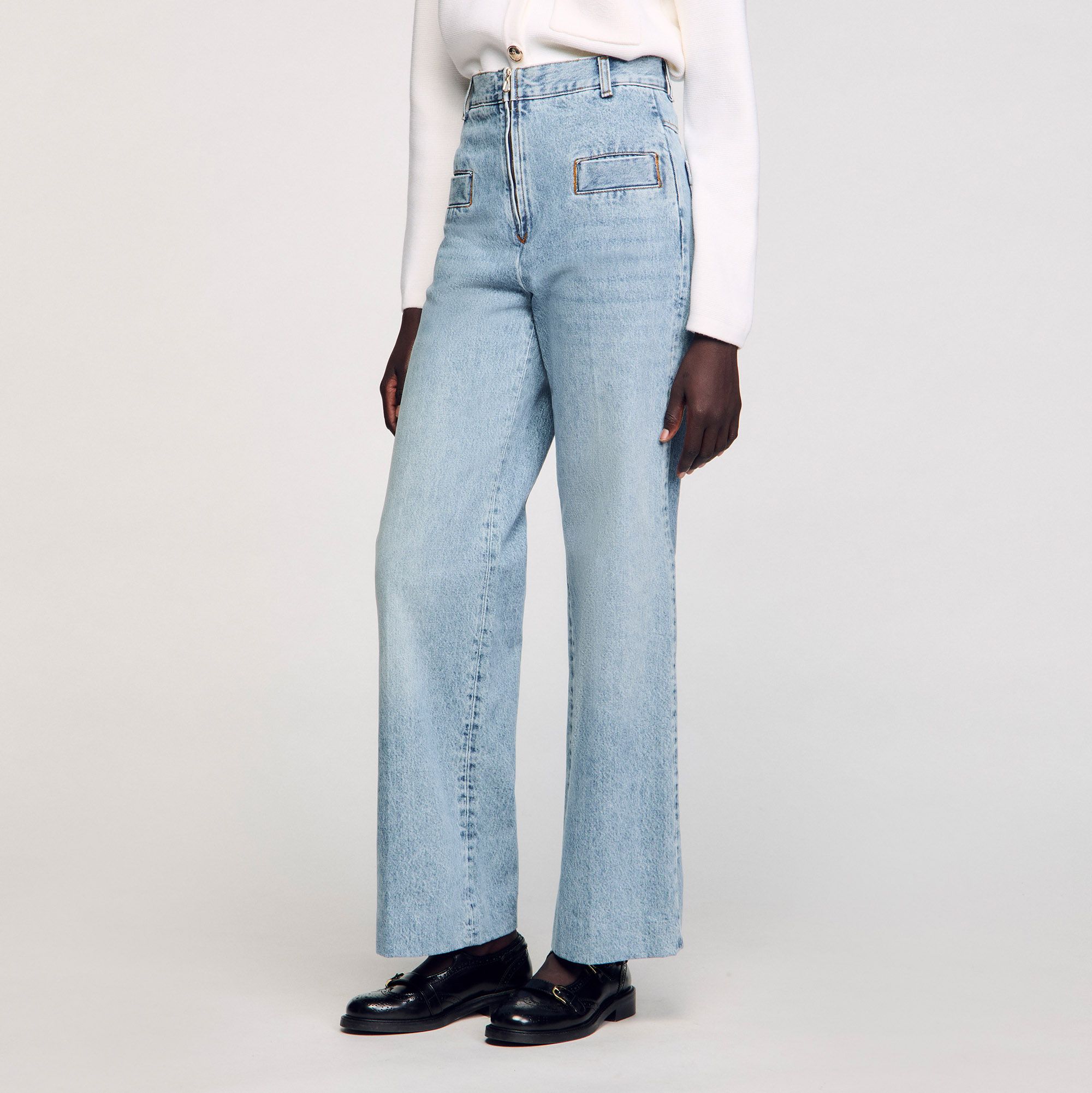 Sandro - Quần jeans ống rộng