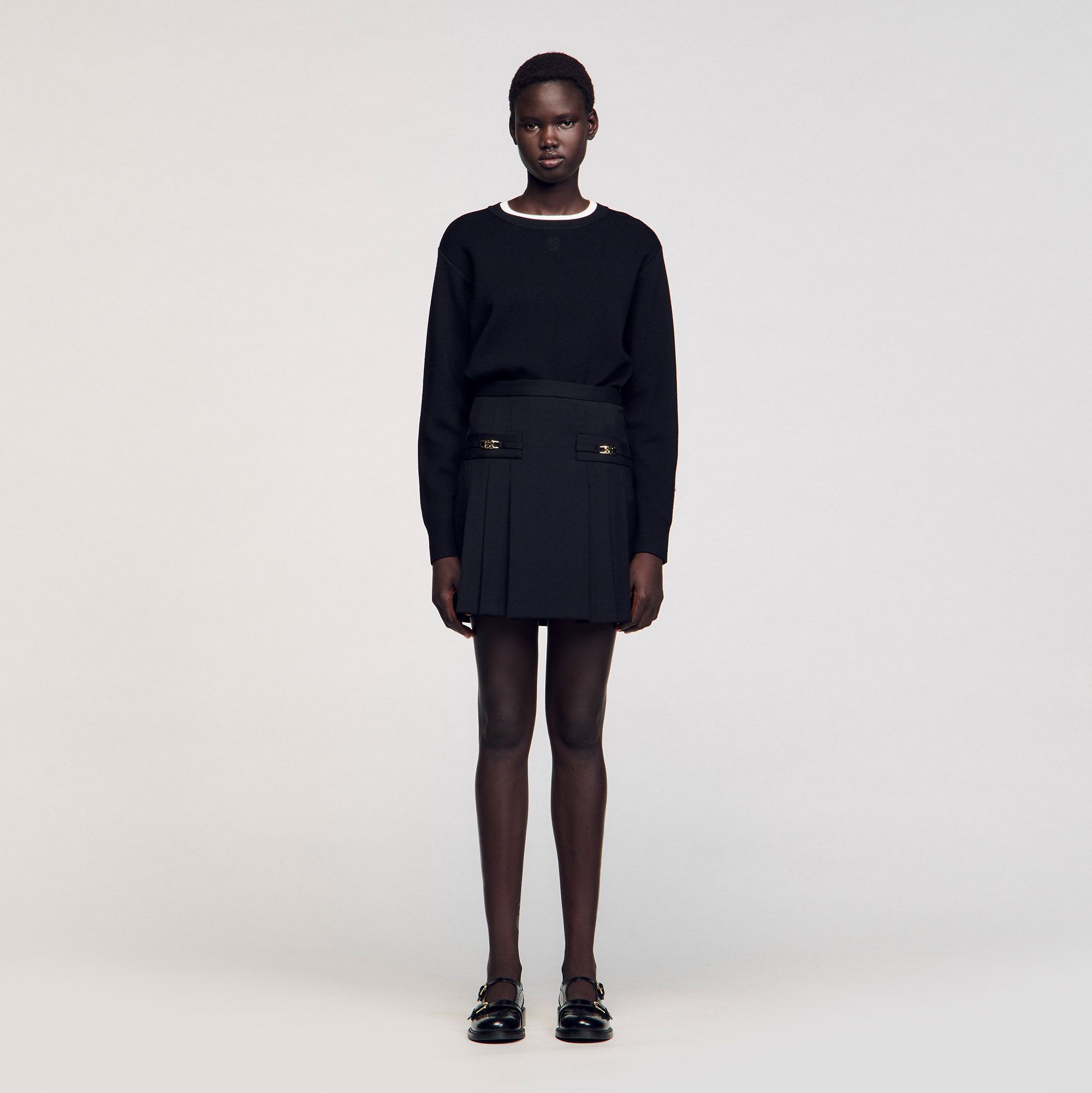 Sandro - Chân váy ngắn xếp ly stitched