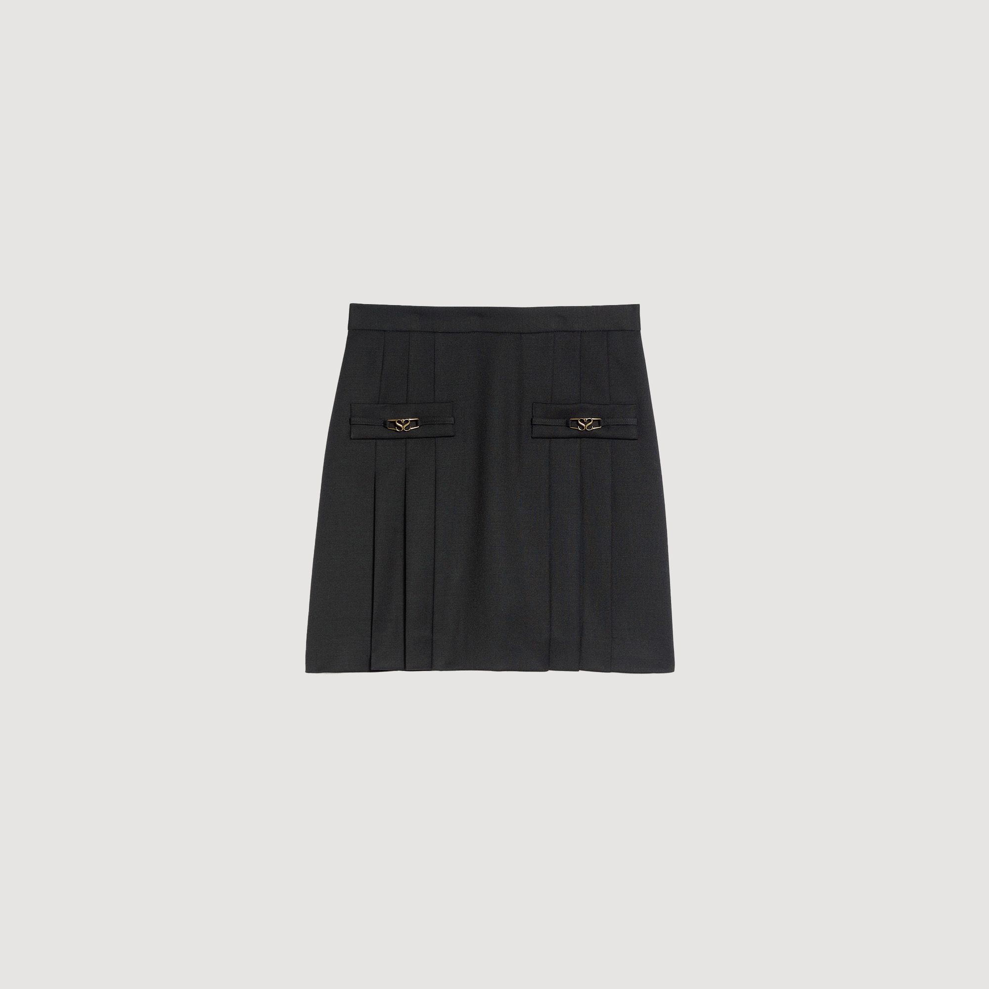 Chân váy ngắn xếp ly stitched
