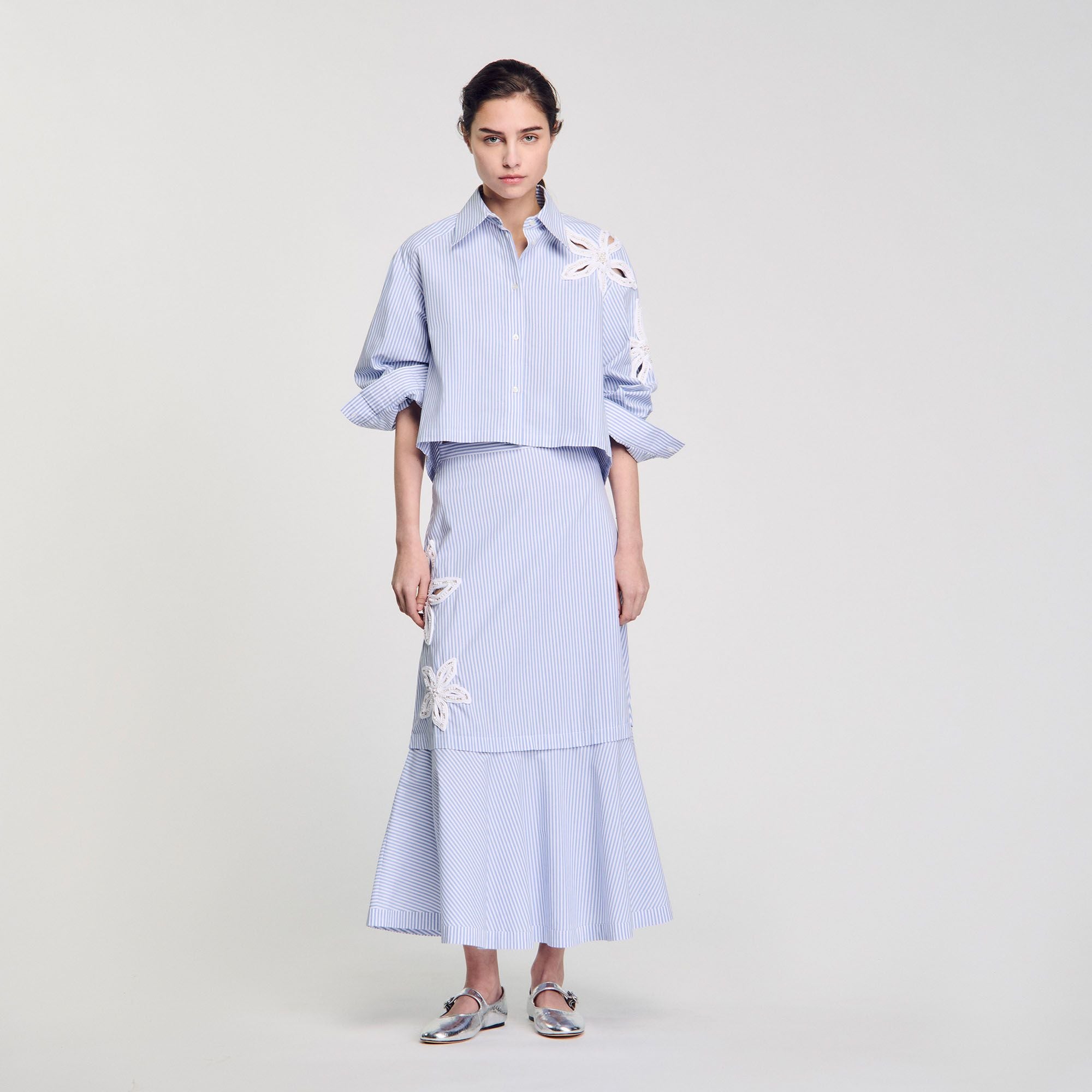Chân váy maxi kẻ sọc