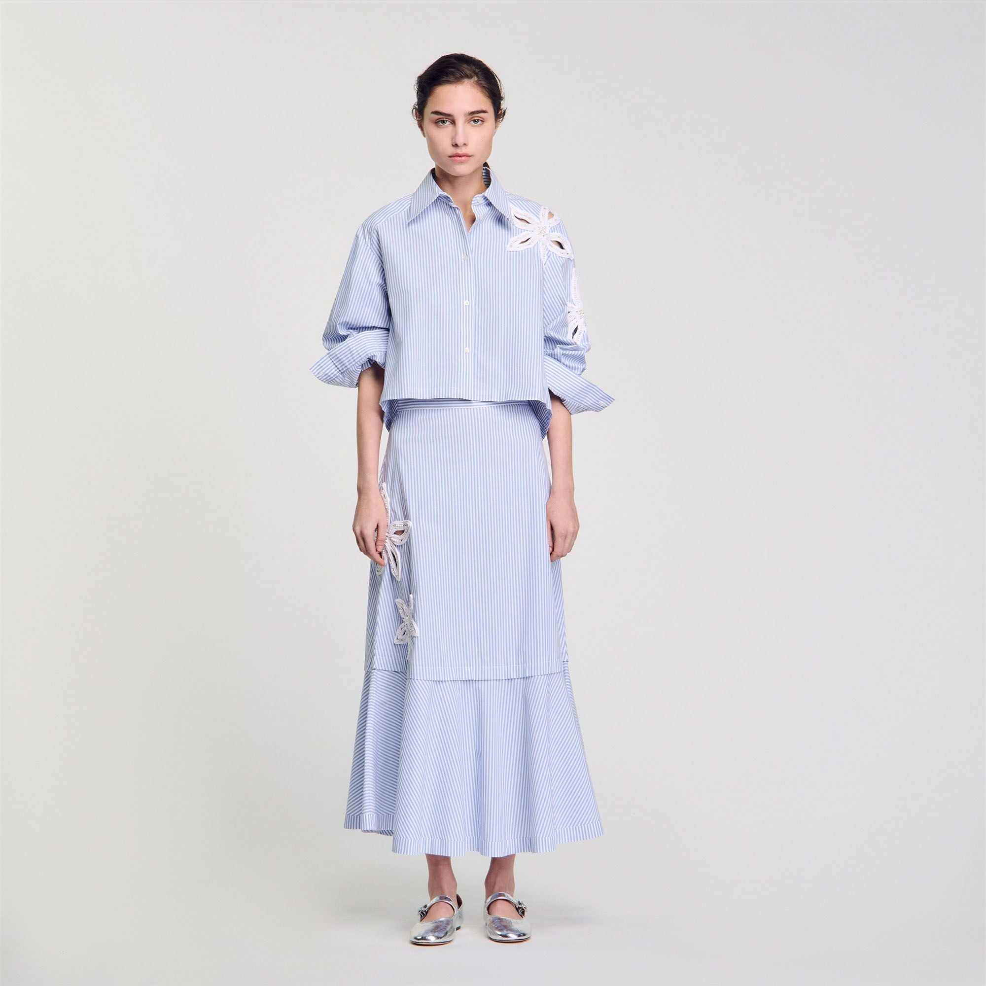 Chân váy maxi kẻ sọc