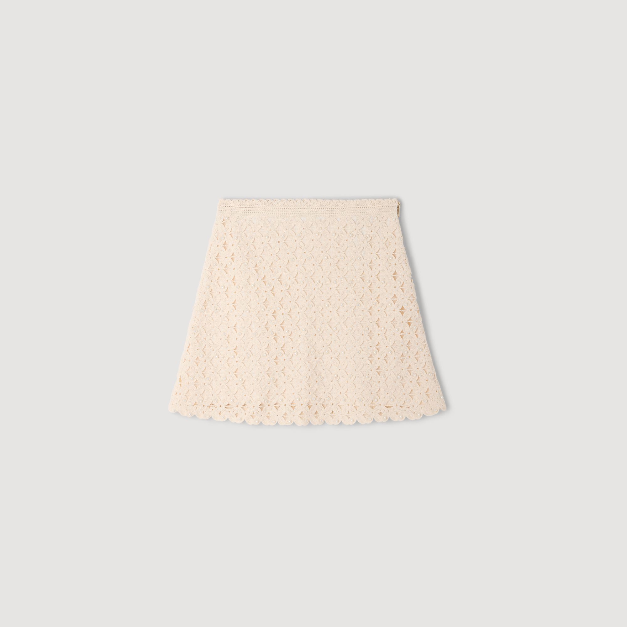 Sandro - Chân váy crochet mini đính hạt