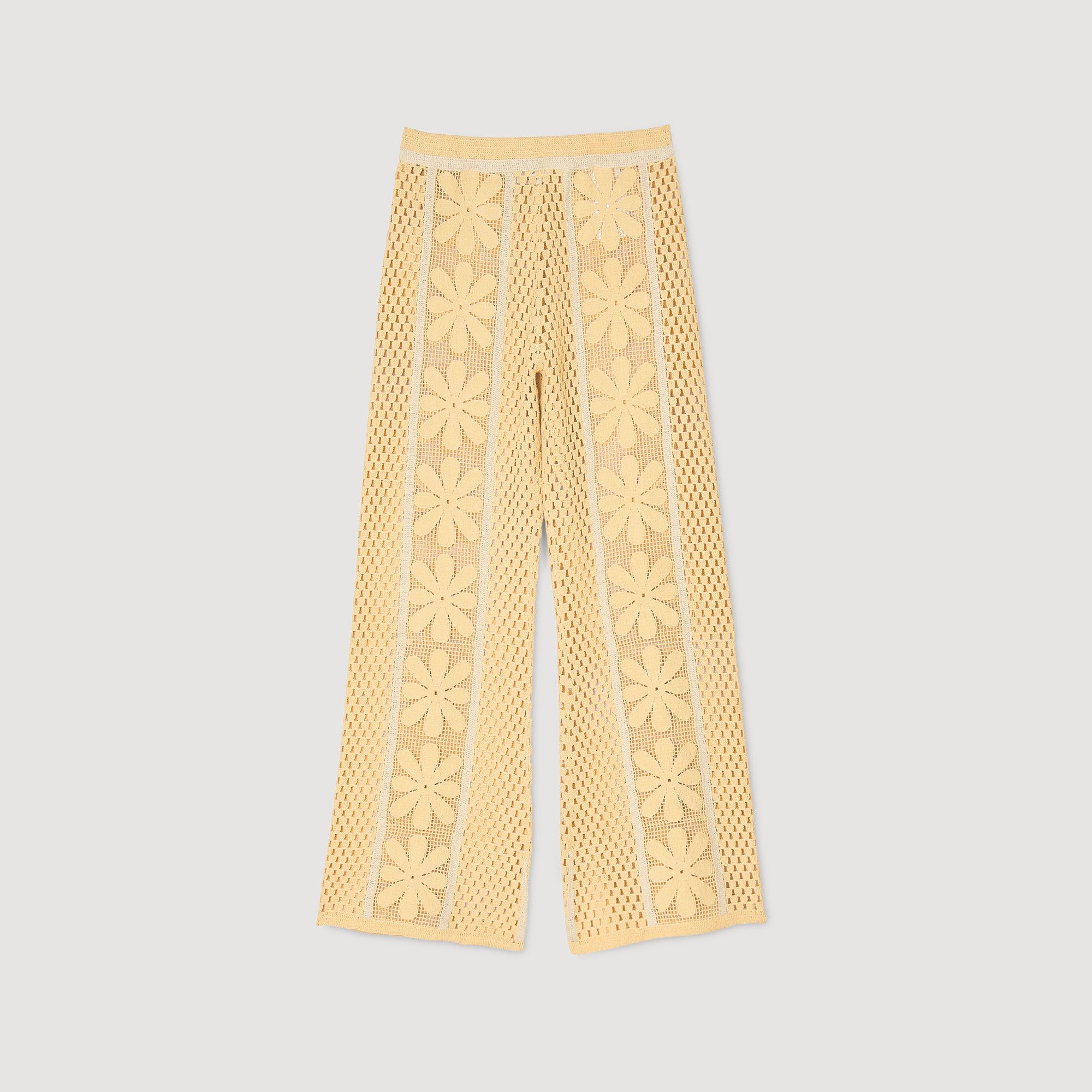 Sandro - Quần ống suông crochet