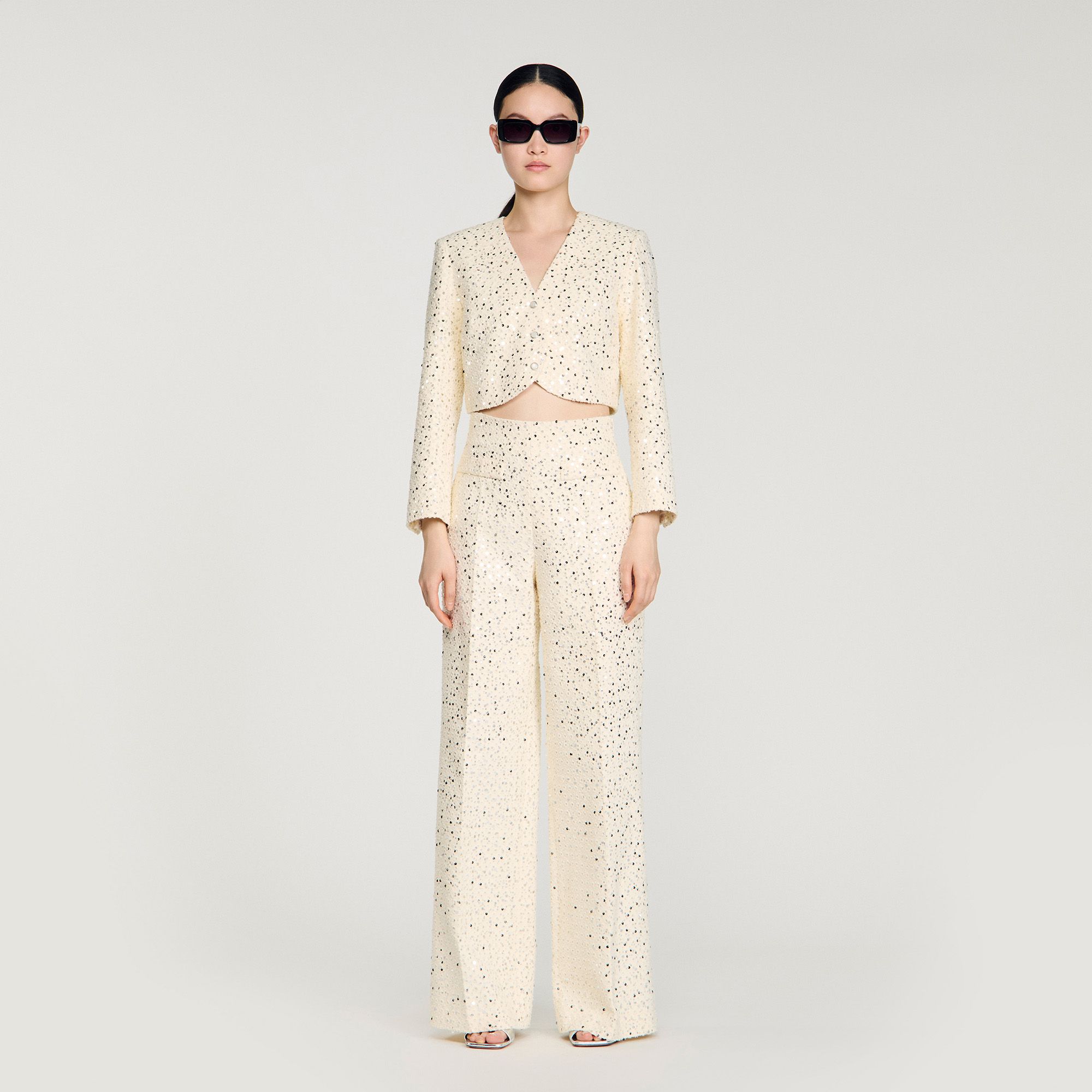 Sandro - Quần dài đính sequin