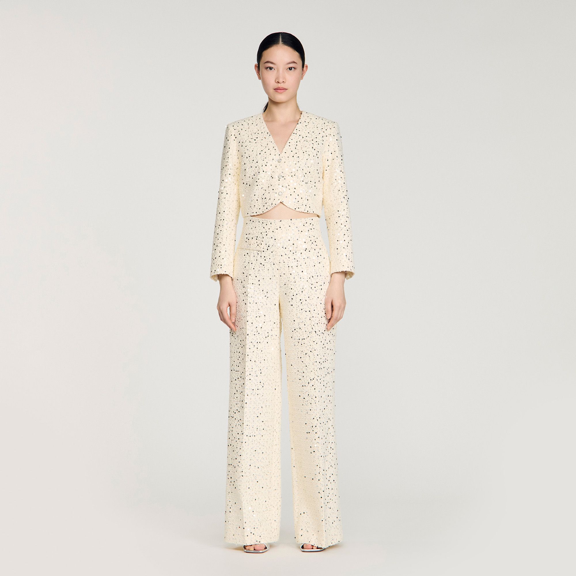 Sandro - Quần dài đính sequin