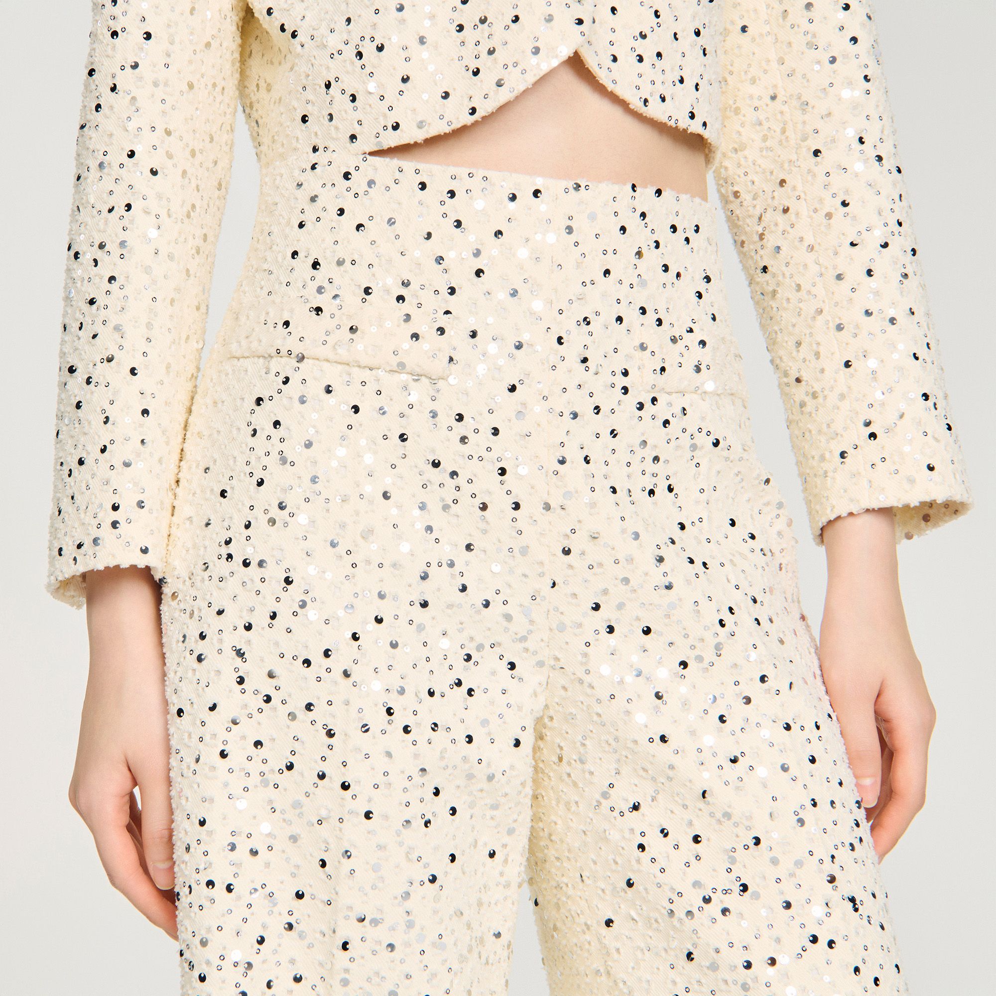 Sandro - Quần dài đính sequin