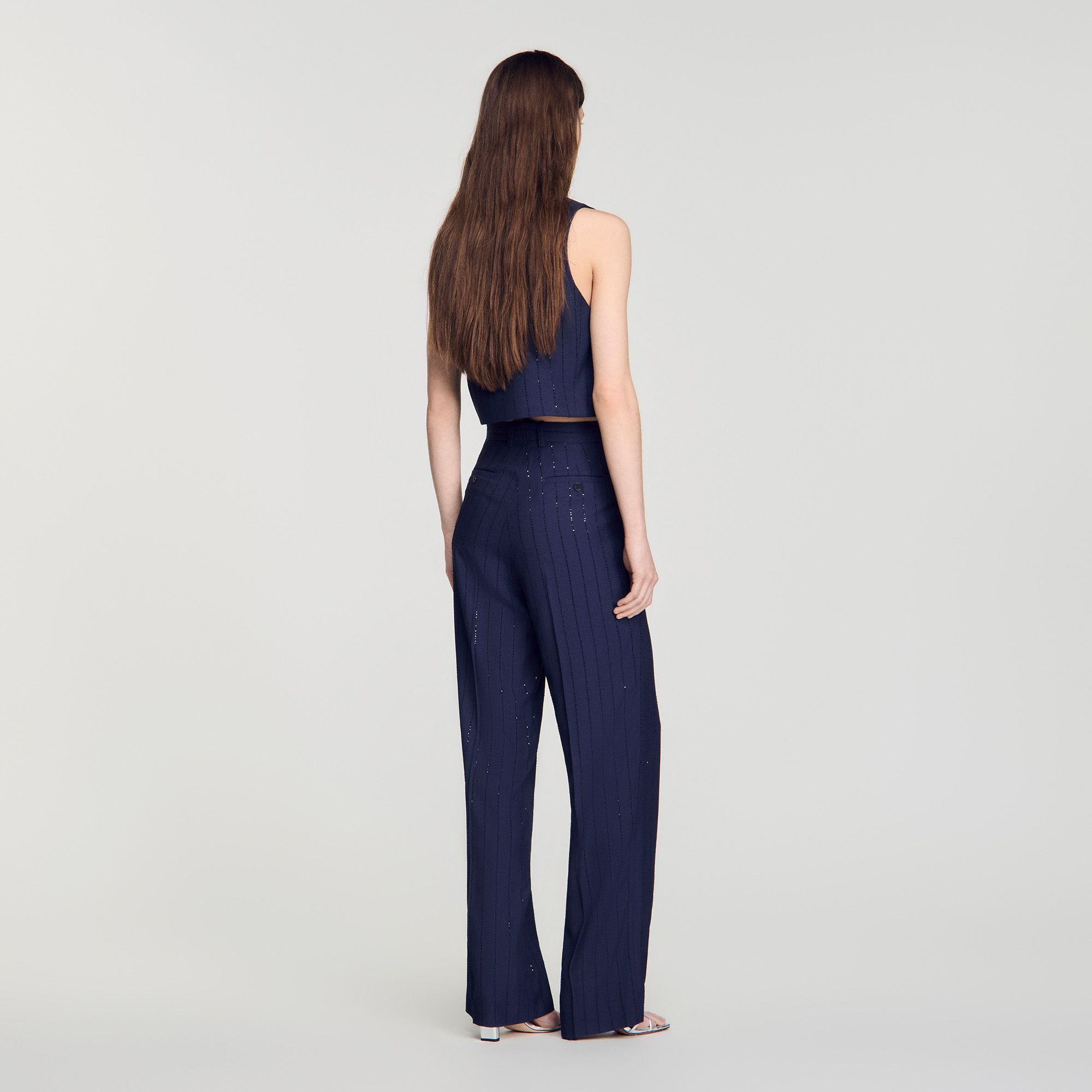 Sandro - Quần sequin kẻ sọc