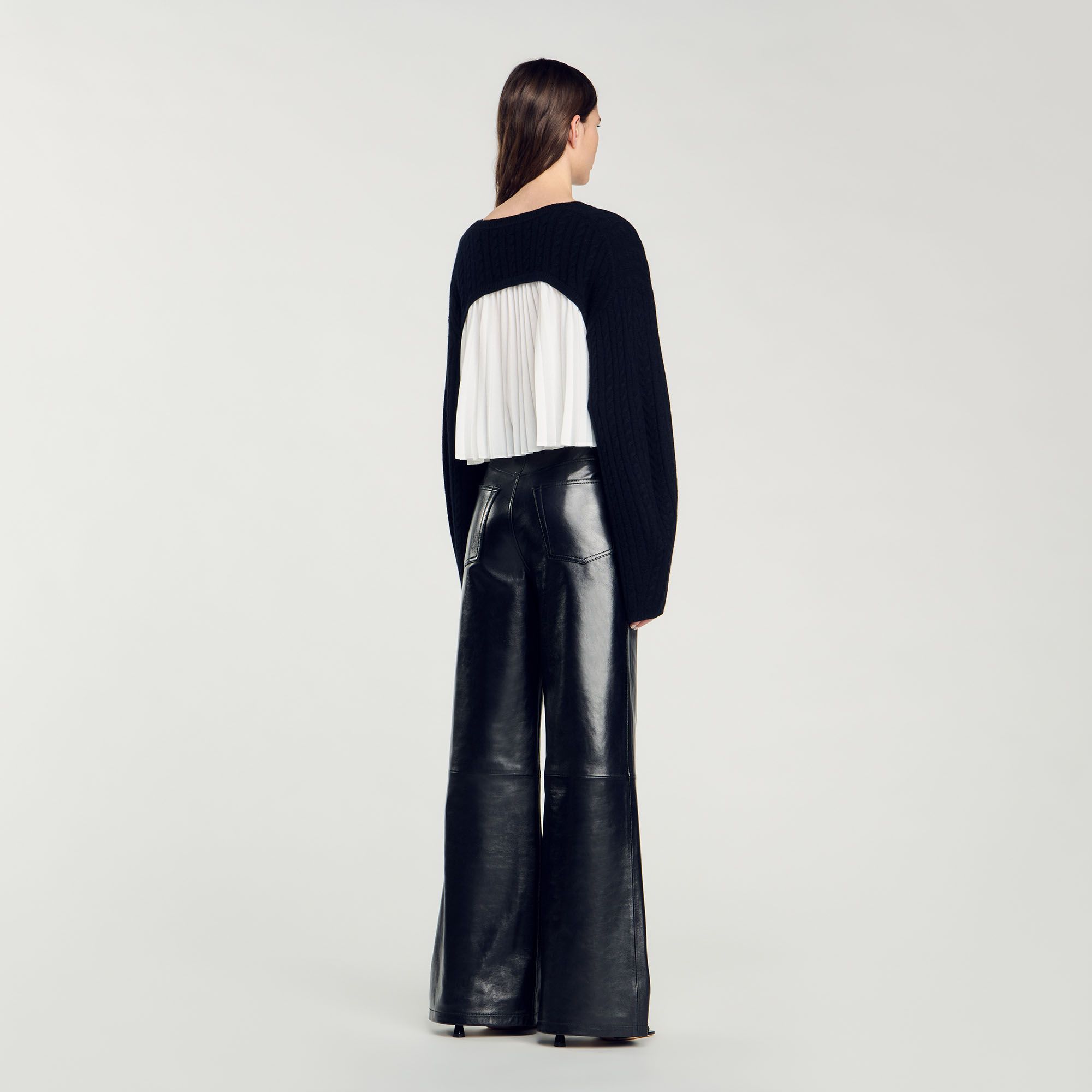 Sandro - Áo len cashmere dáng crop