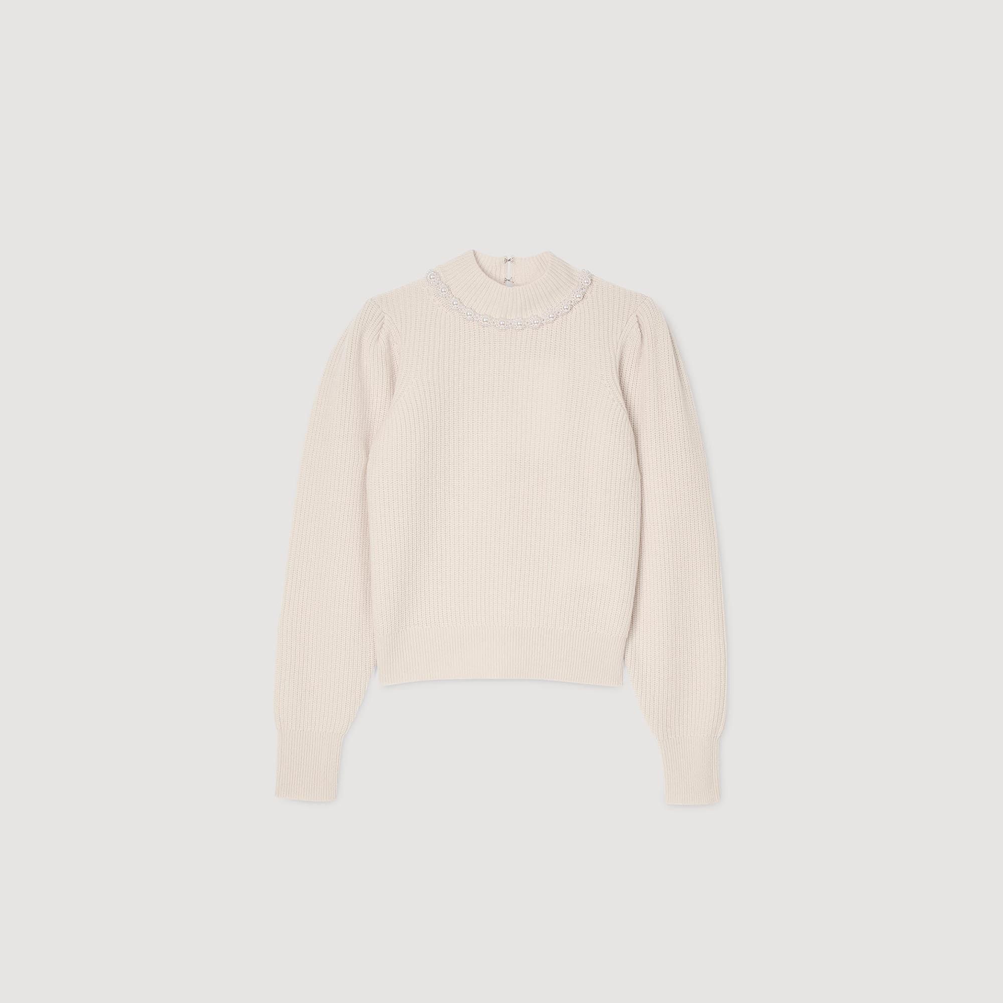 Áo len cashmere đính cườm