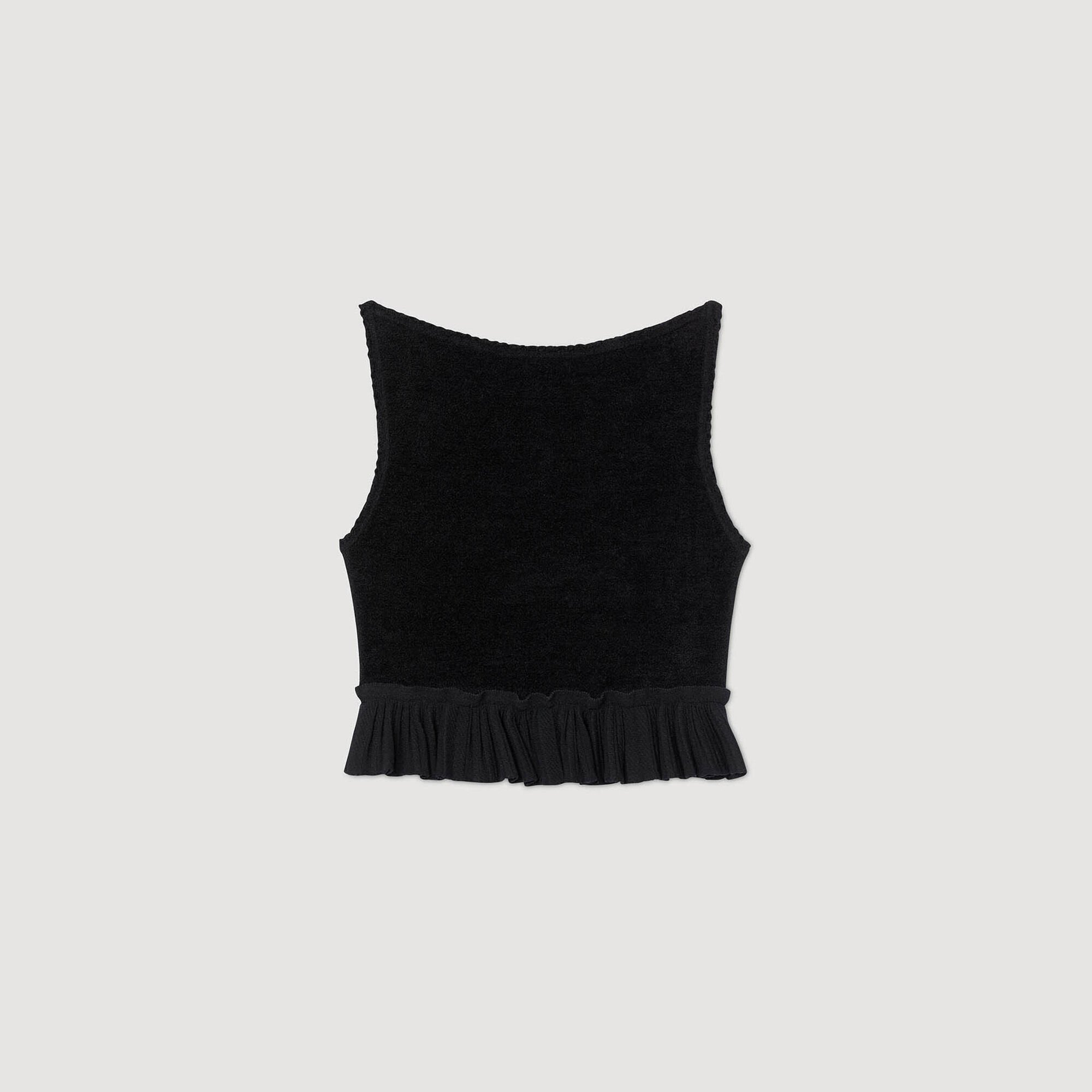 Áo len croptop ruffled