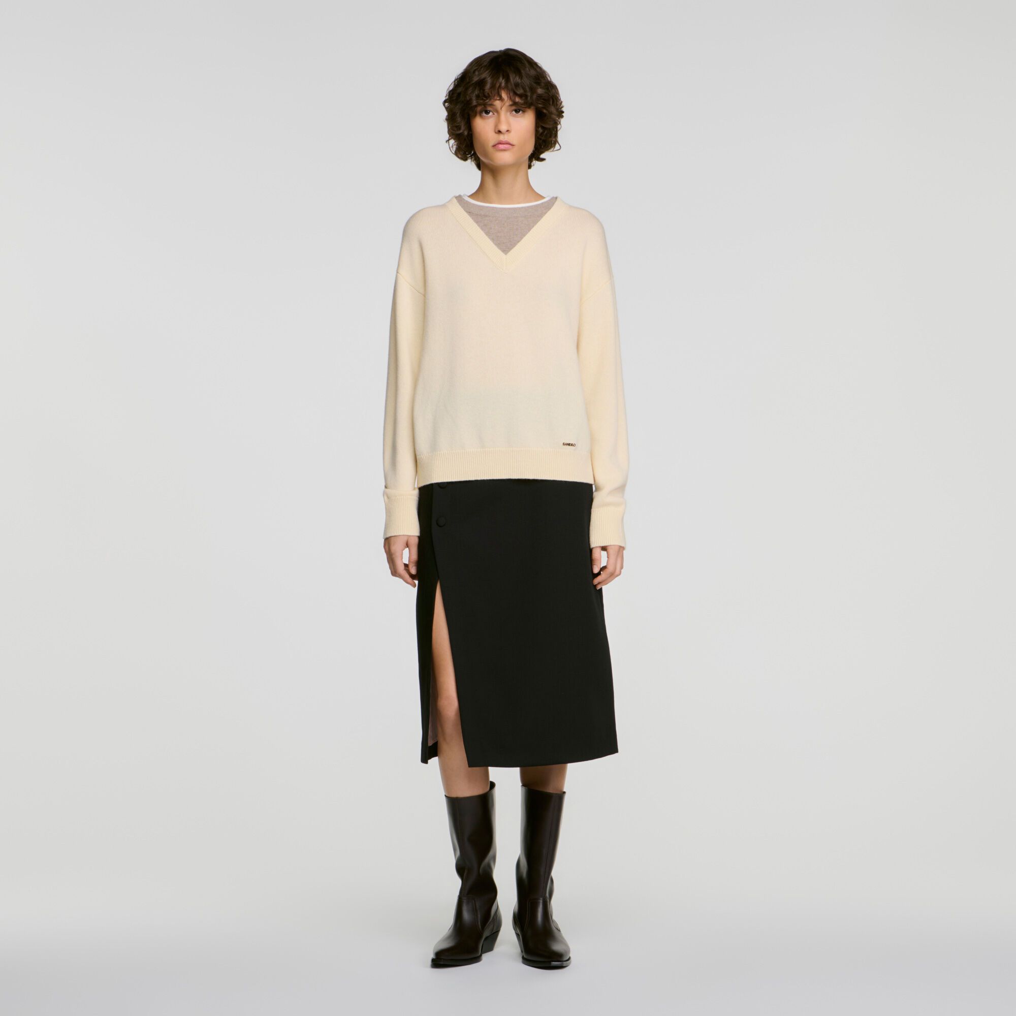 Áo len 2 trong 1 từ len và cashmere