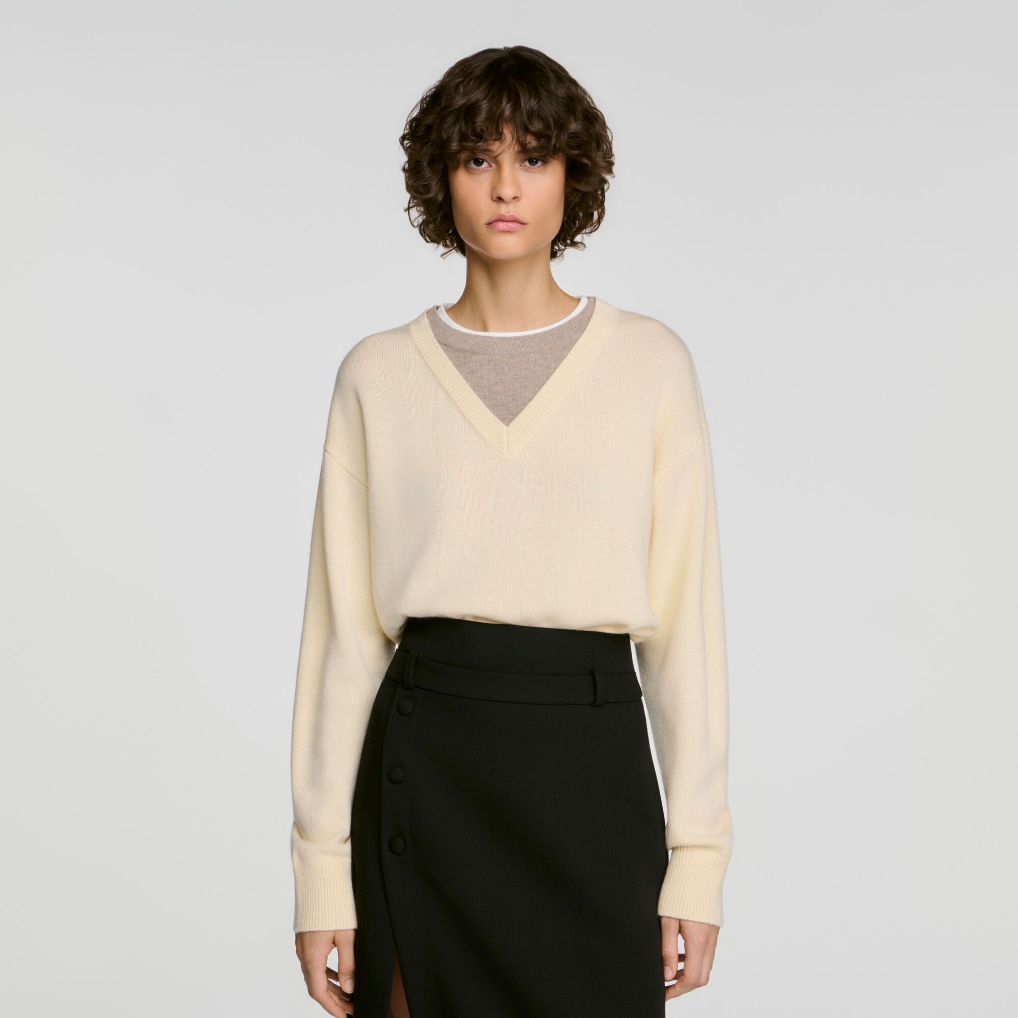 Áo len 2 trong 1 từ len và cashmere