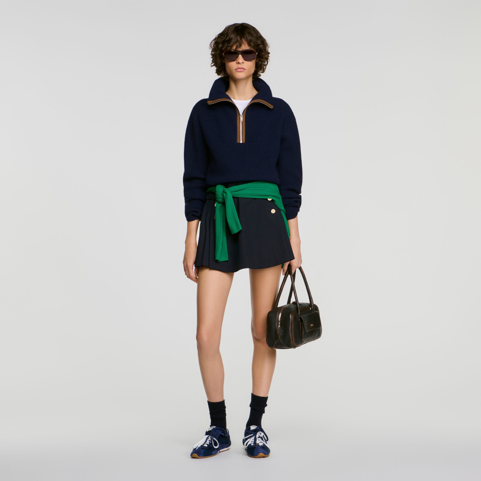 Áo len cashmere cổ khóa kéo