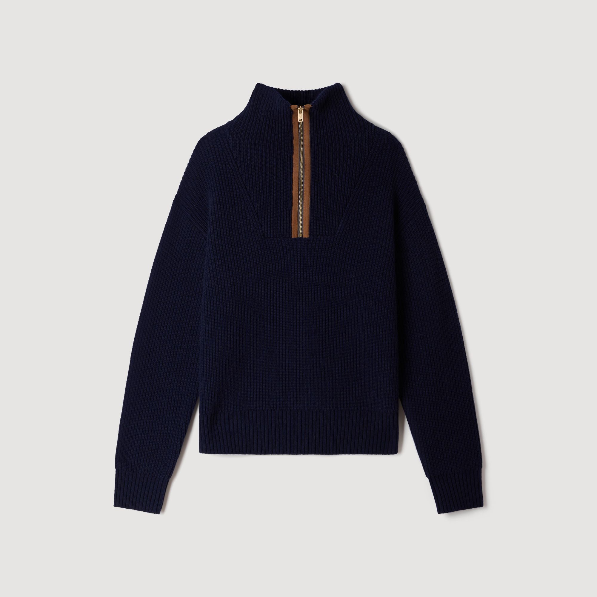 Áo len cashmere cổ khóa kéo