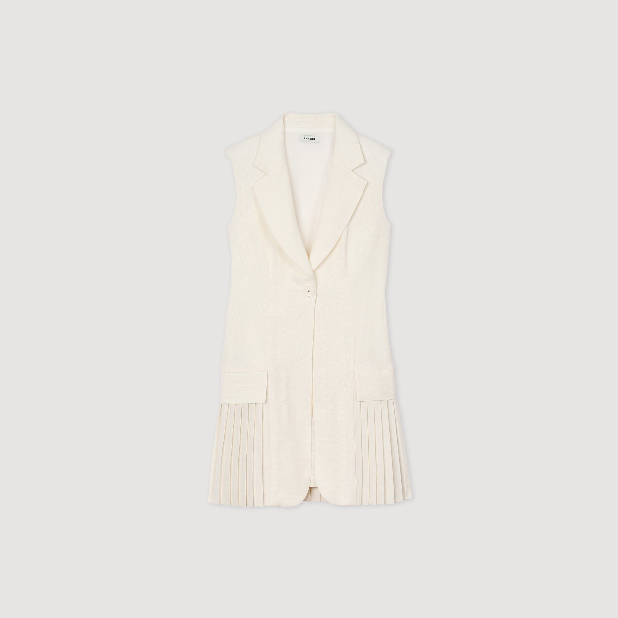 Sandro - Đầm suit ngắn xếp ly