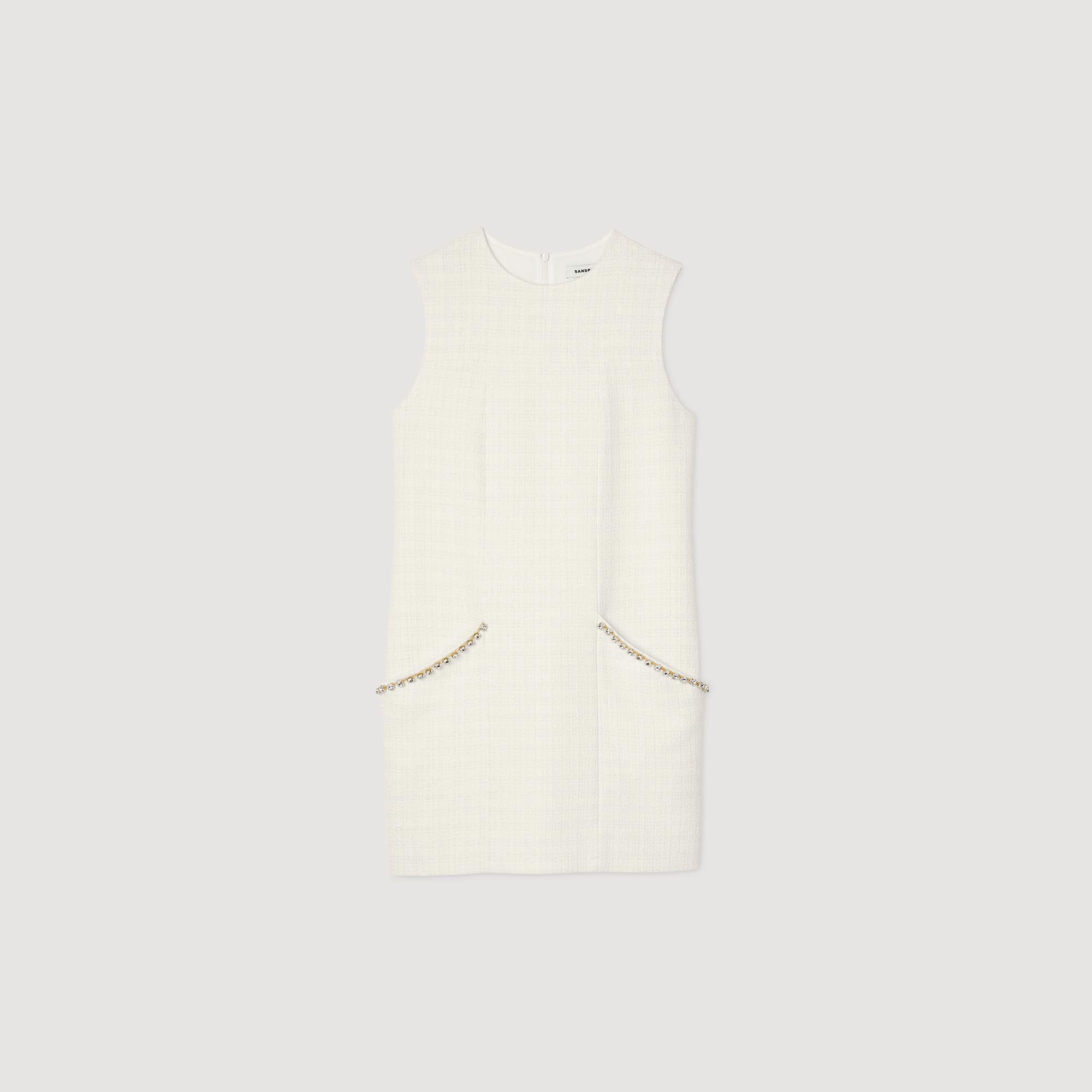 Đầm tweed ngắn đính đá