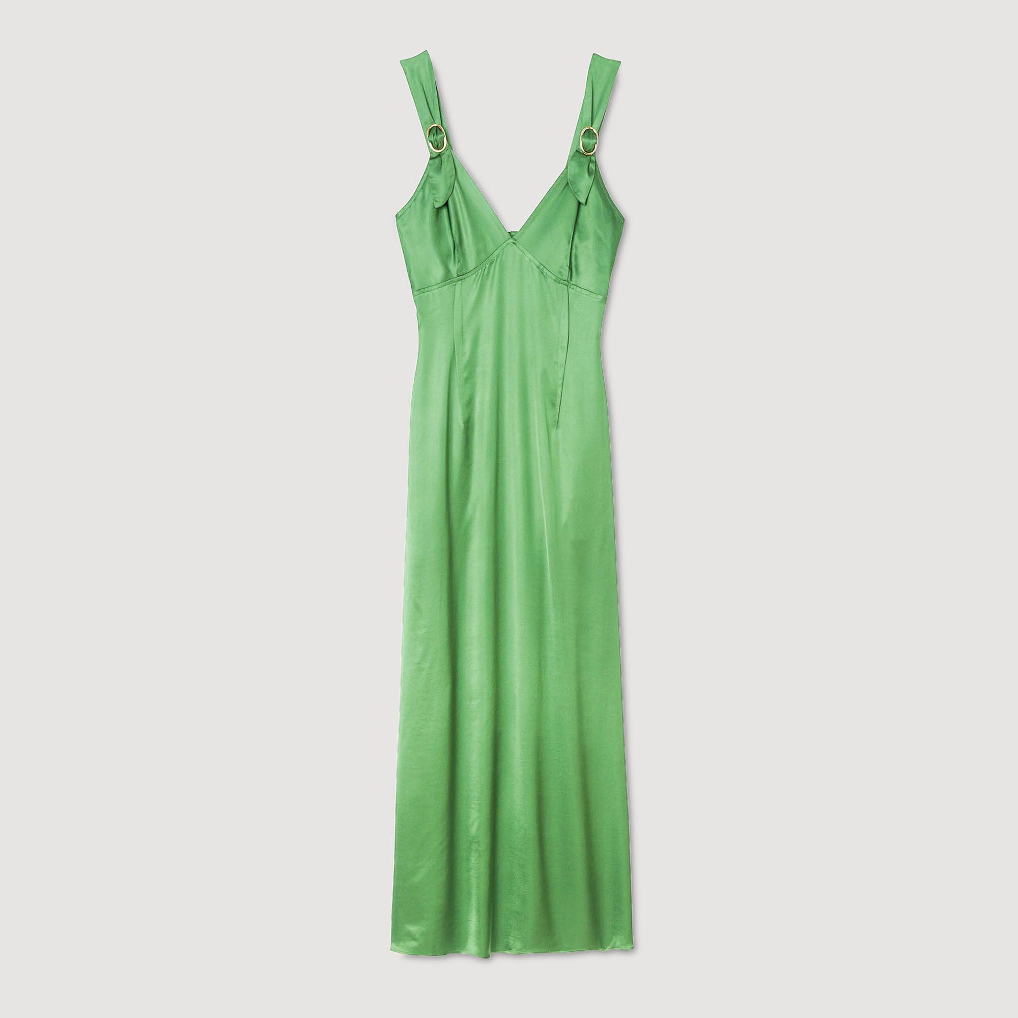 Đầm dài hiệu ứng satin