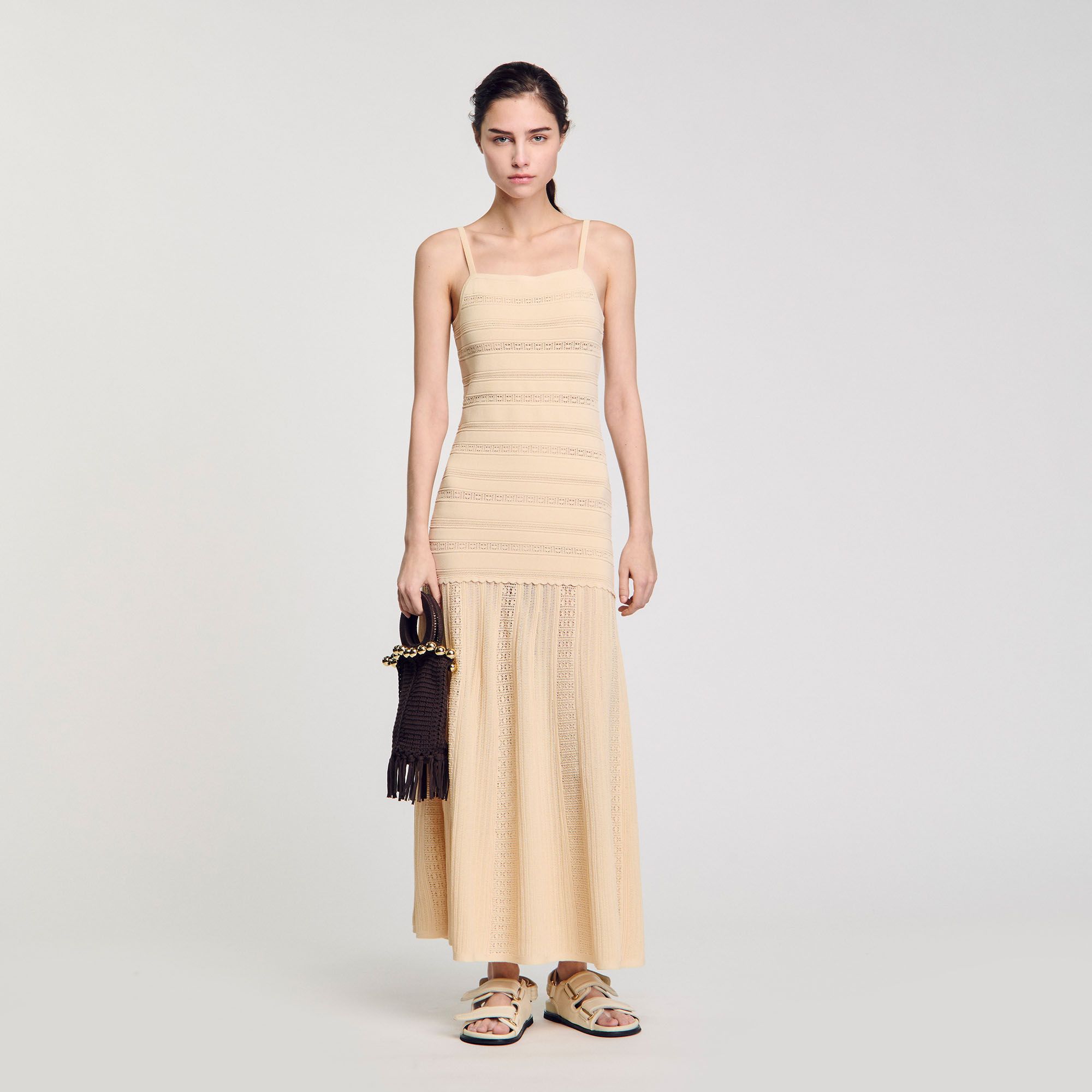 Sandro - Đầm maxi dệt kim