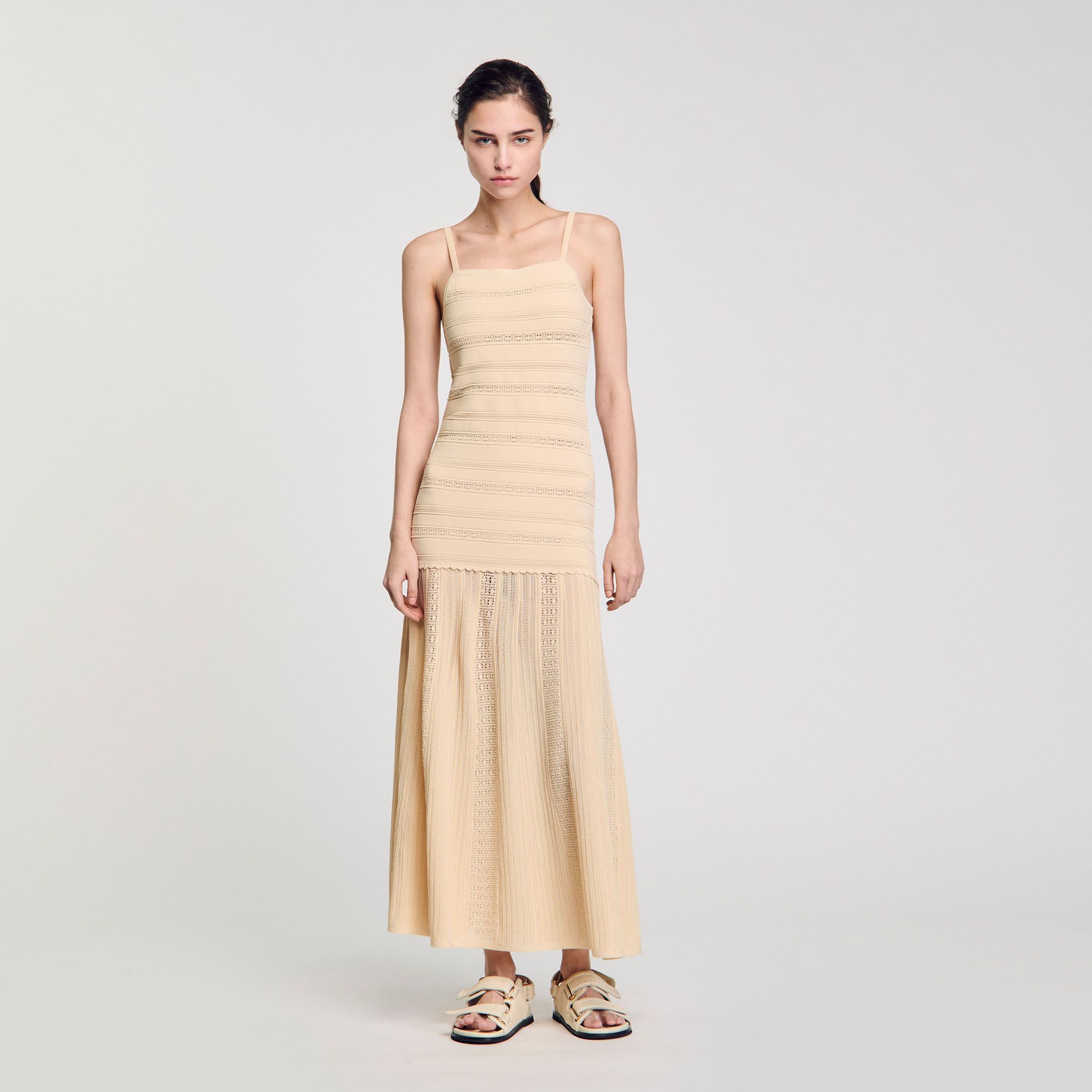 Sandro - Đầm maxi dệt kim