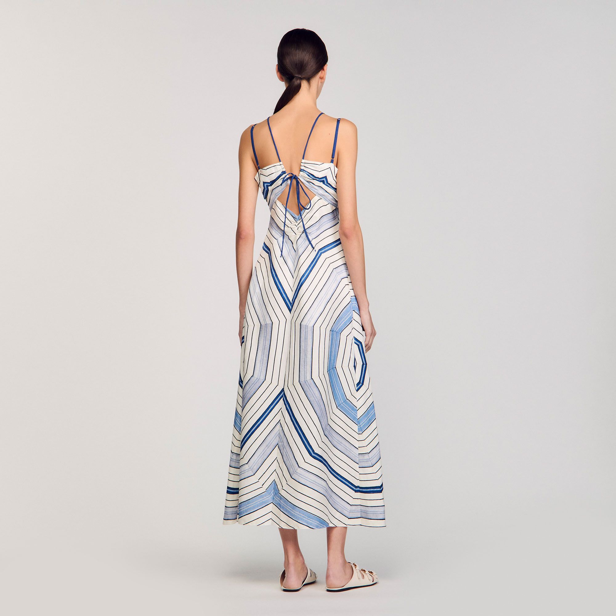 Sandro - Đầm maxi họa tiết xoắn ốc