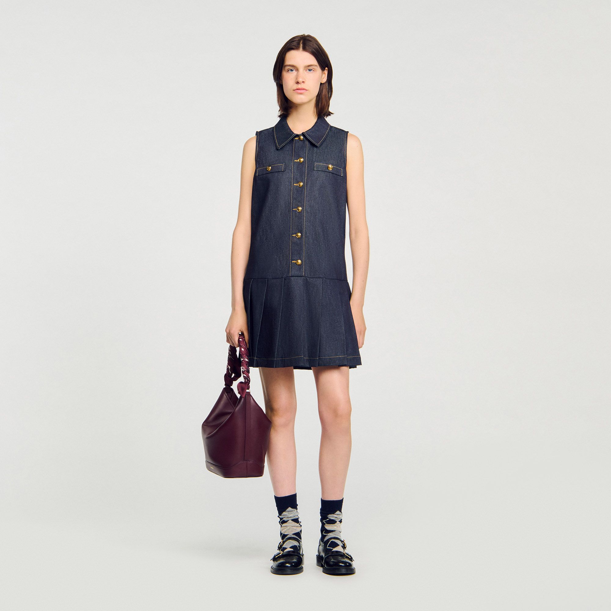 Sandro - Đầm ngắn denim