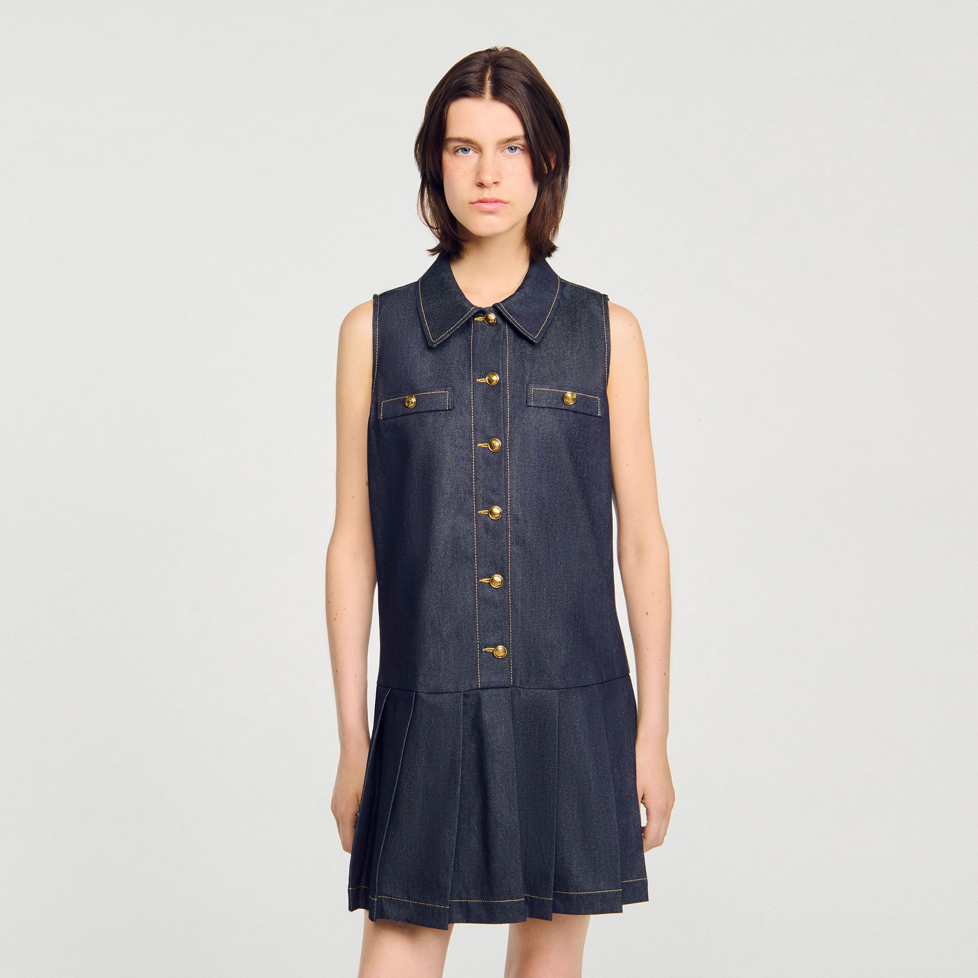 Sandro - Đầm ngắn denim