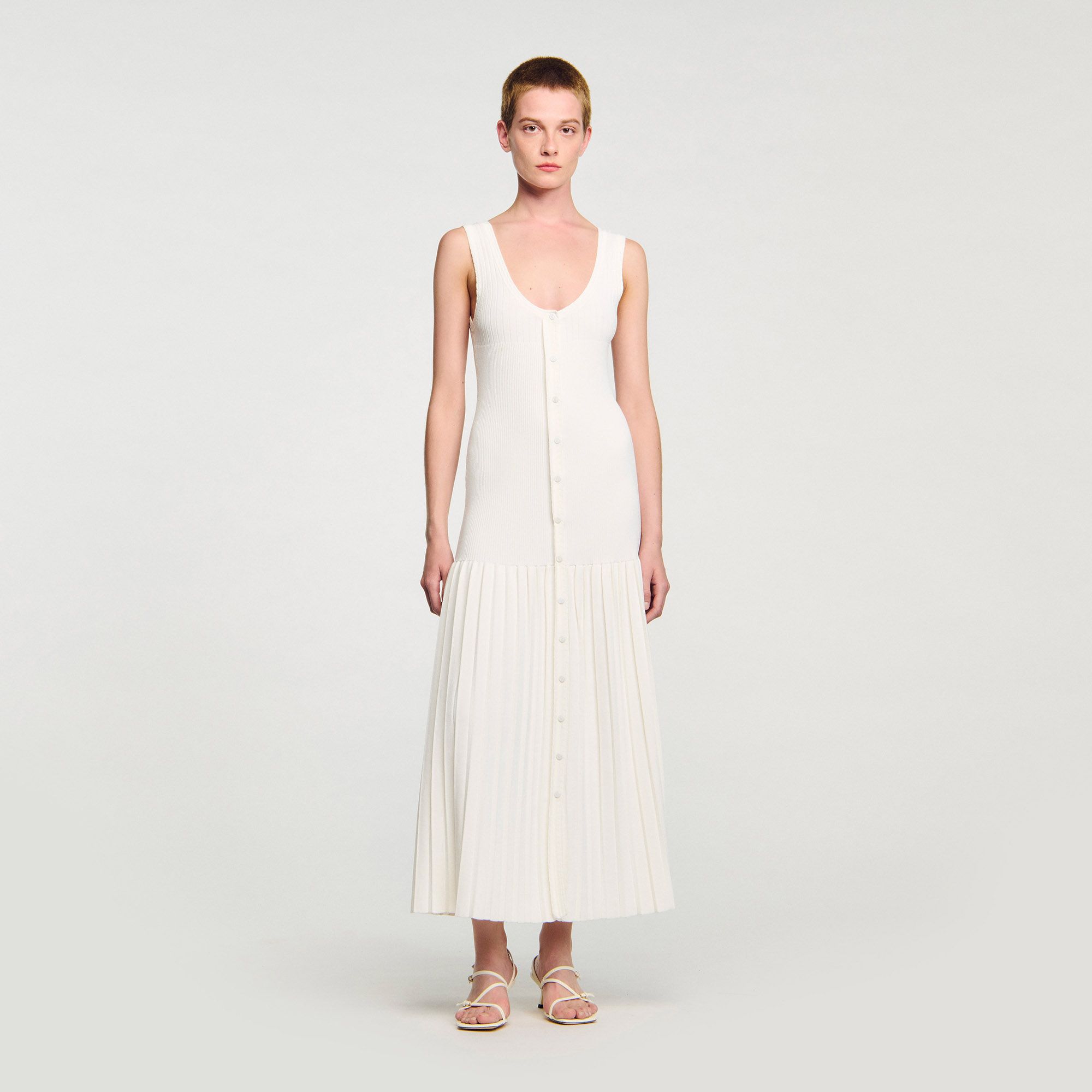 Sandro - Đầm maxi dệt kim