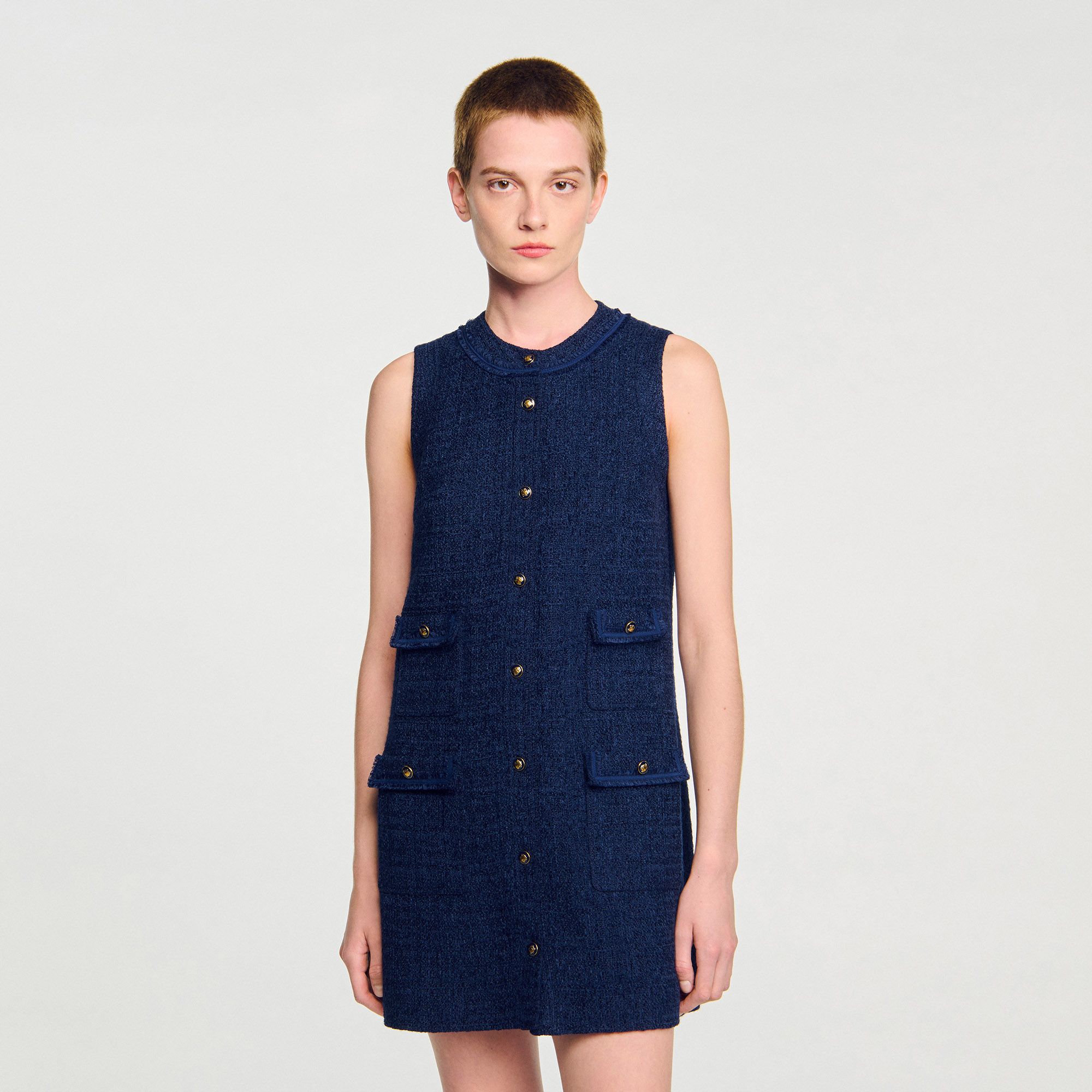 Sandro - Đầm ngắn tweed