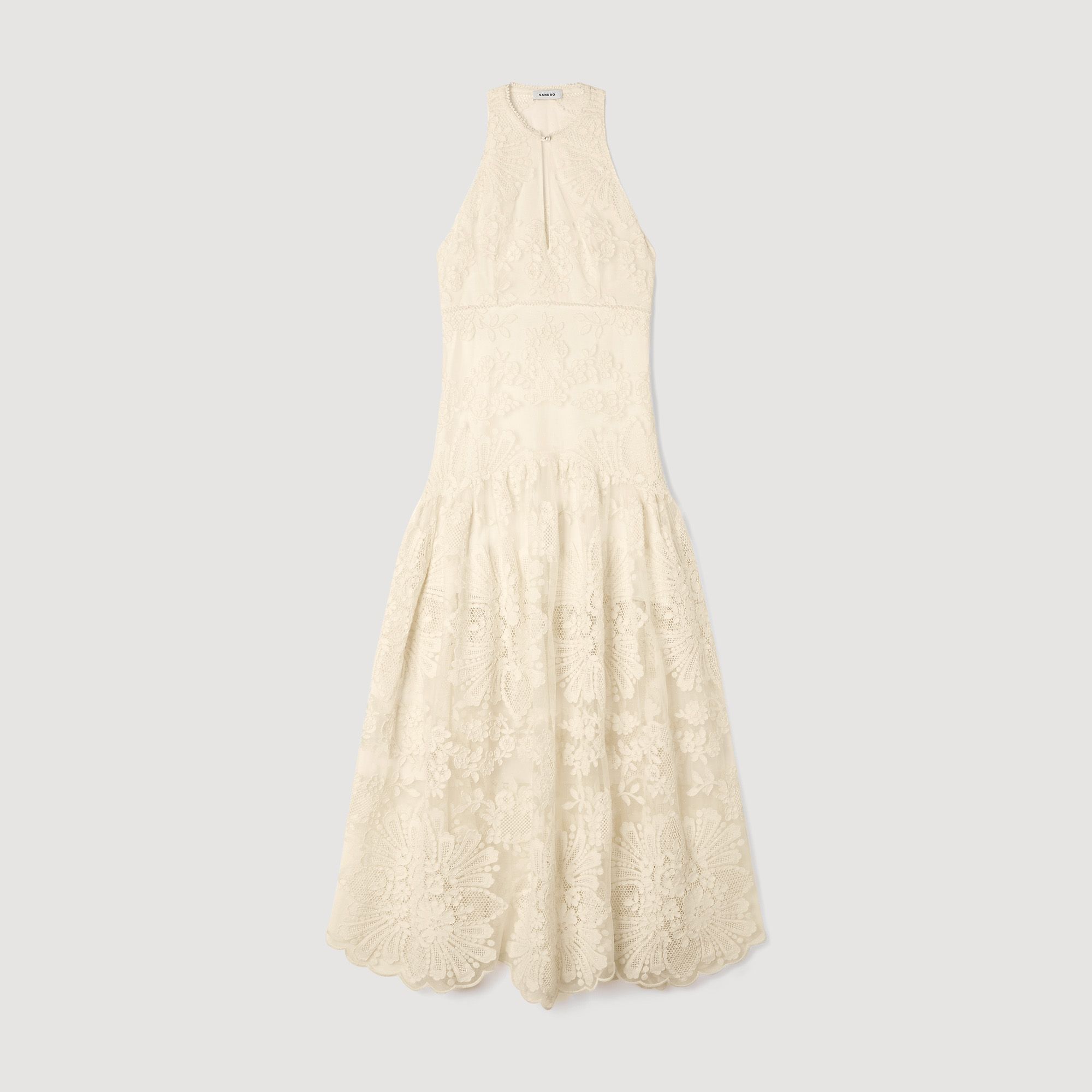 Đầm maxi cotton ren hoa