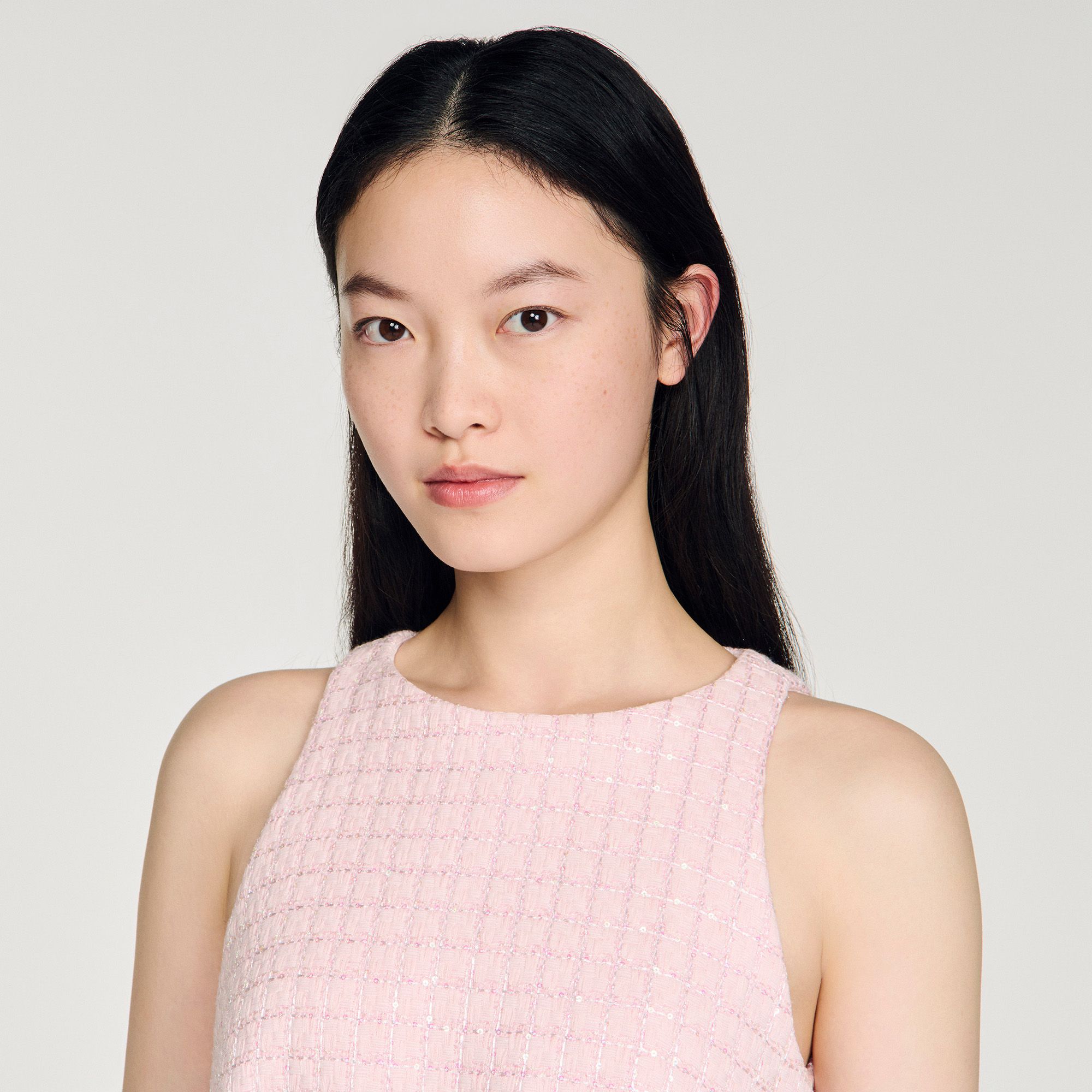 Sandro - Váy ngắn vải tweed đính kim sa