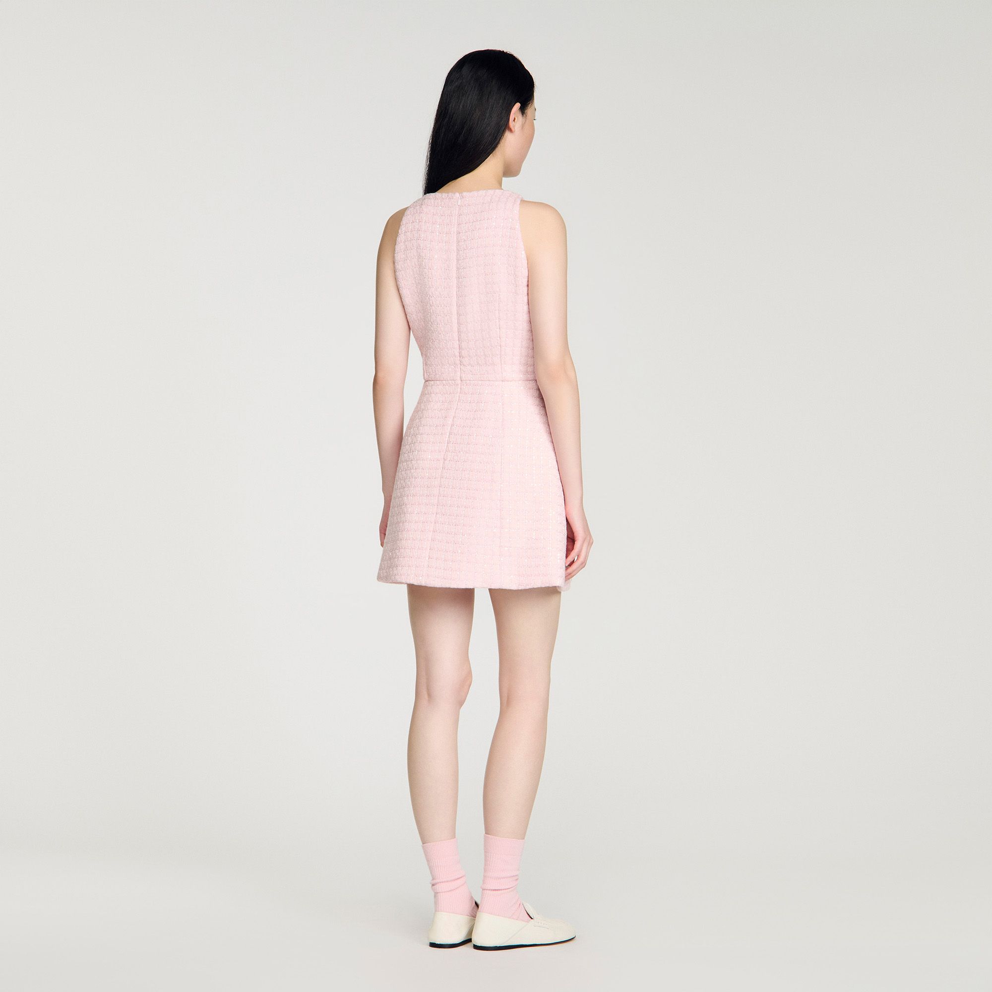 Sandro - Váy ngắn vải tweed đính kim sa