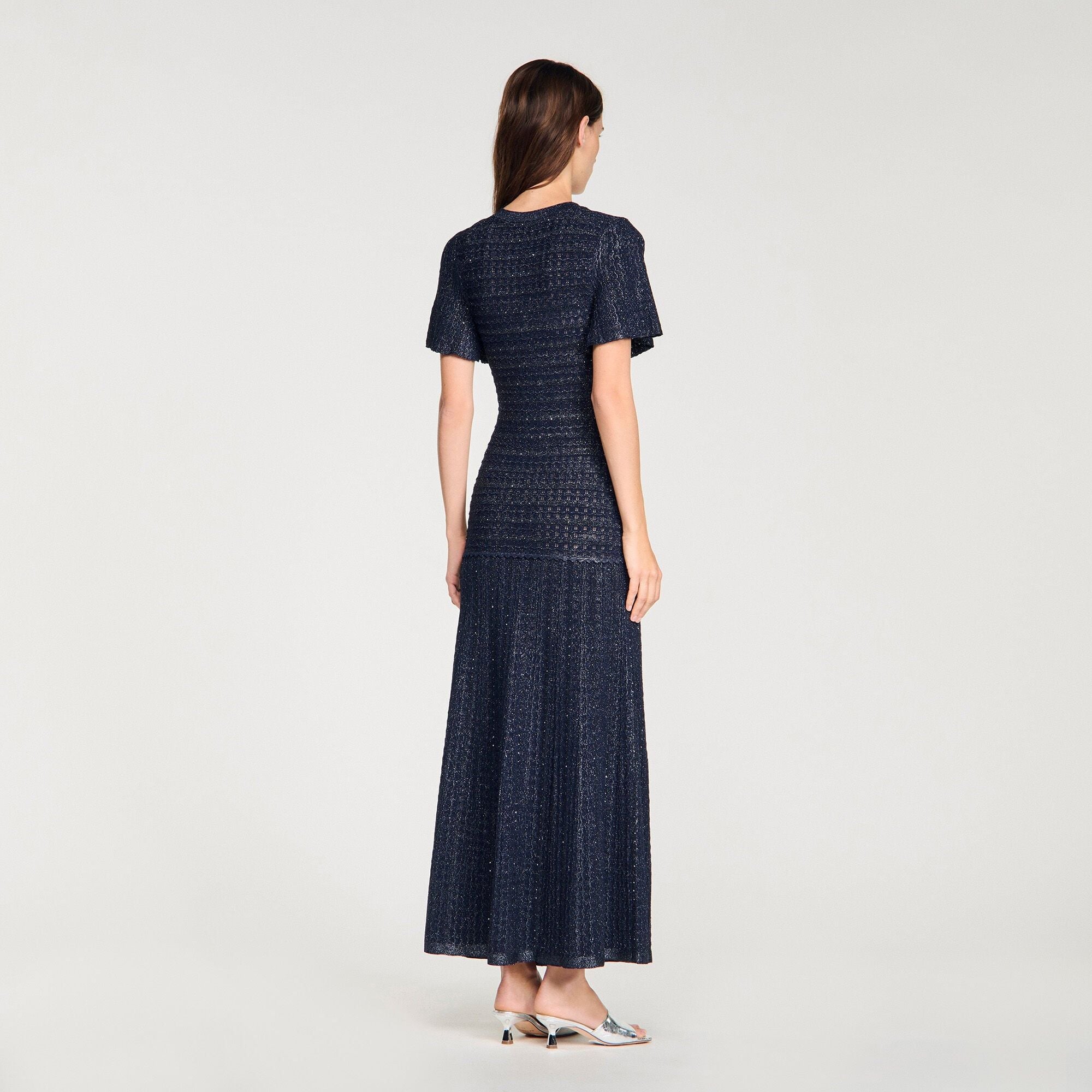 Đầm maxi dệt kim đính đá