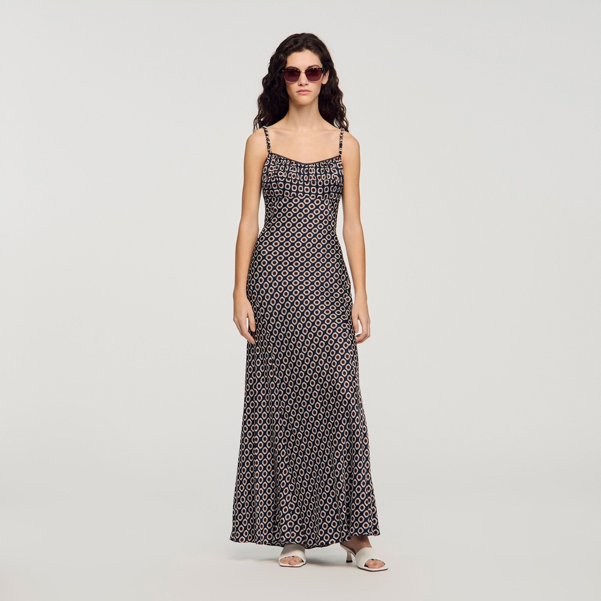 Đầm maxi slip in hoa
