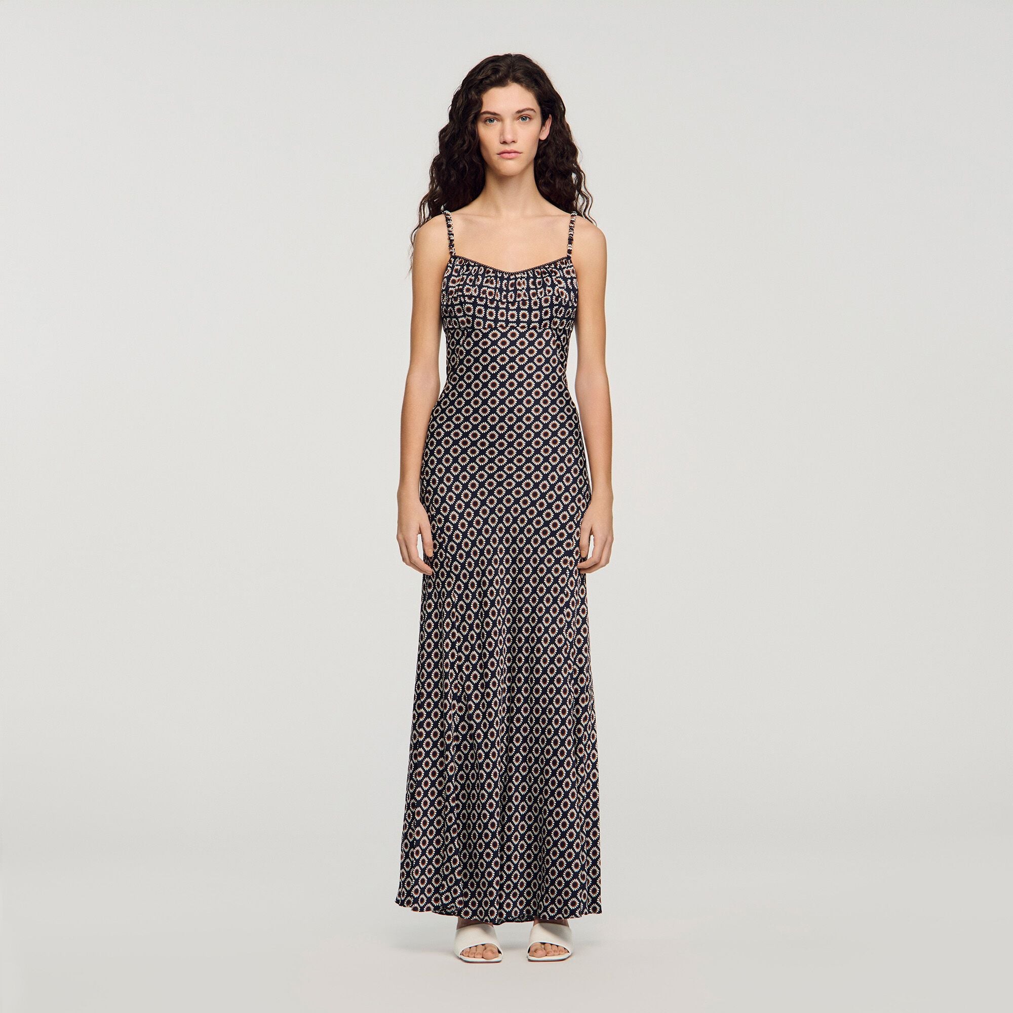 Đầm maxi slip in hoa