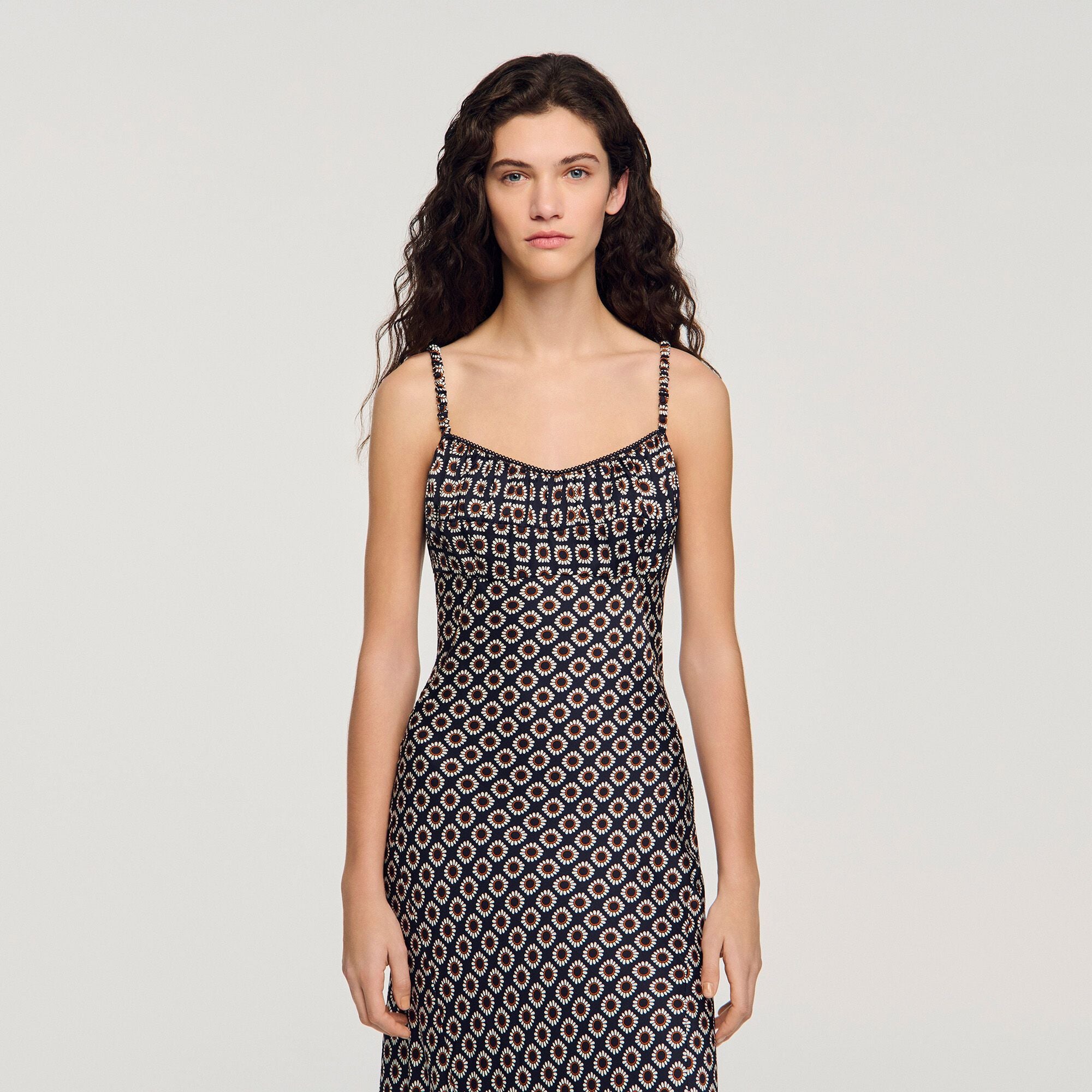 Đầm maxi slip in hoa