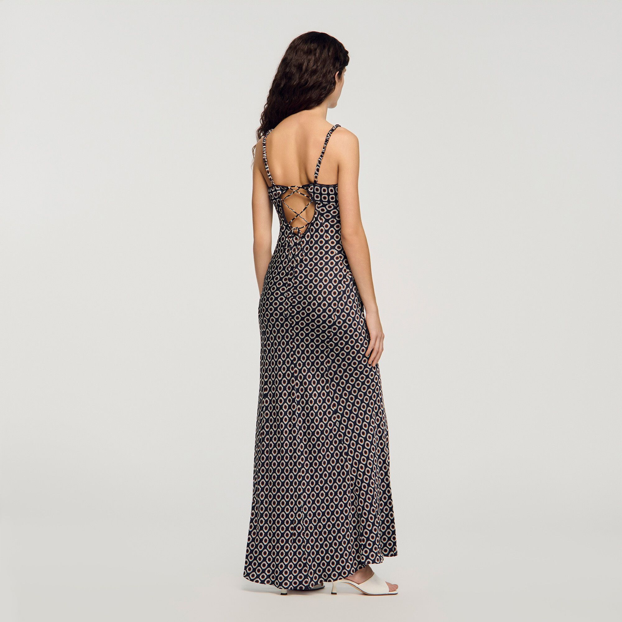 Đầm maxi slip in hoa