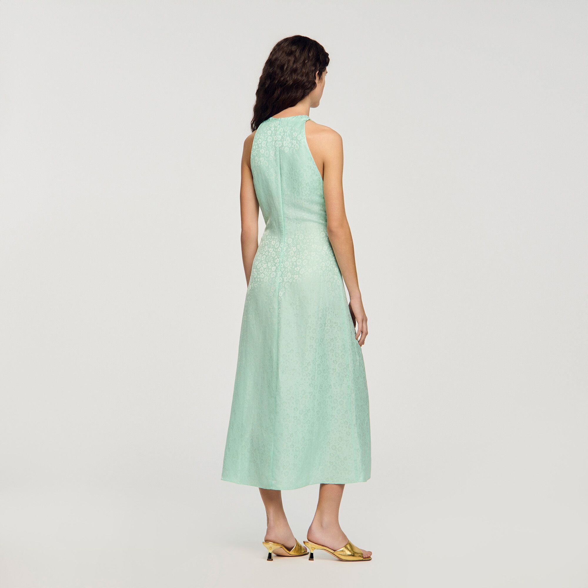 Sandro - Đầm maxi cổ chữ V in hình hoa
