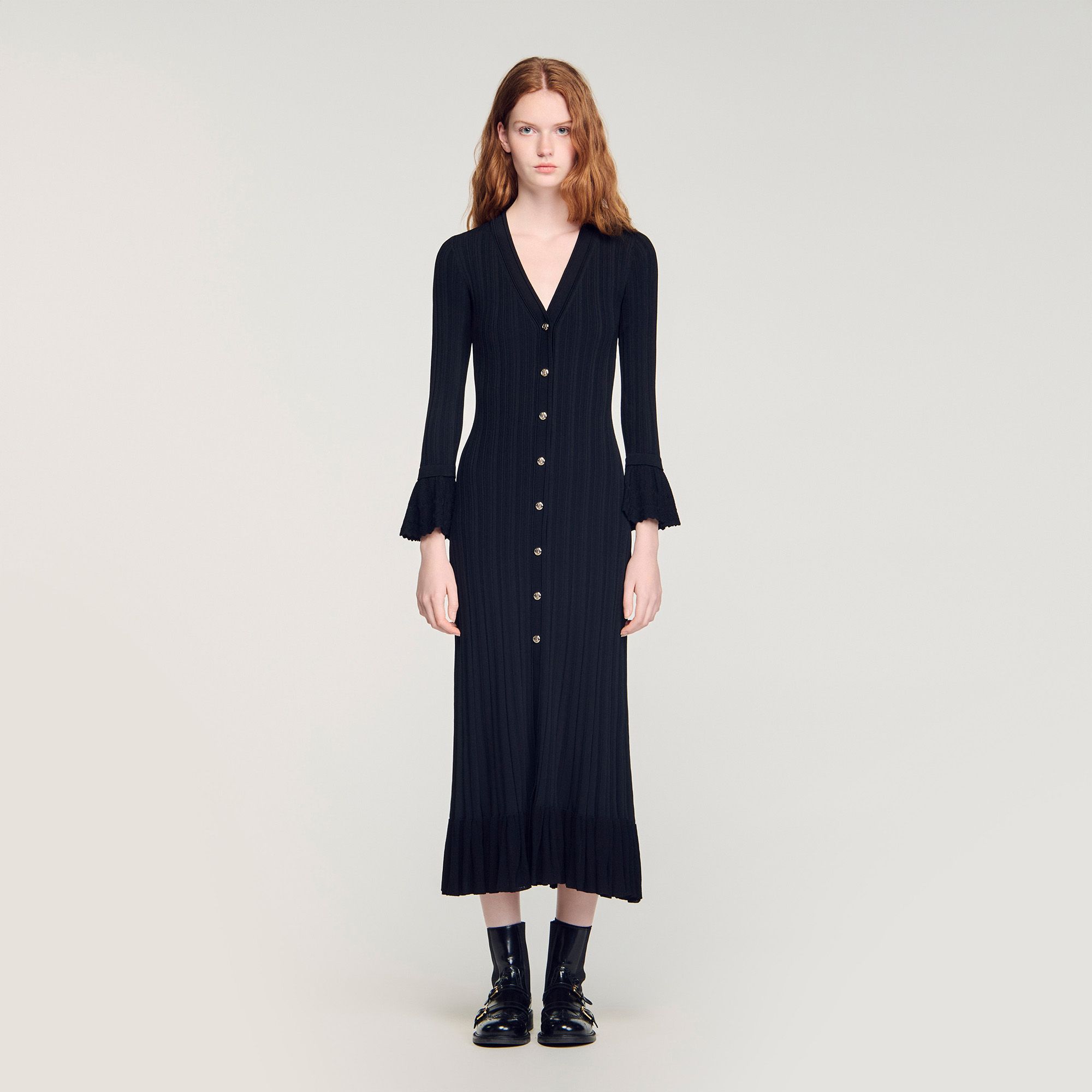 Sandro - Đầm maxi dệt kim